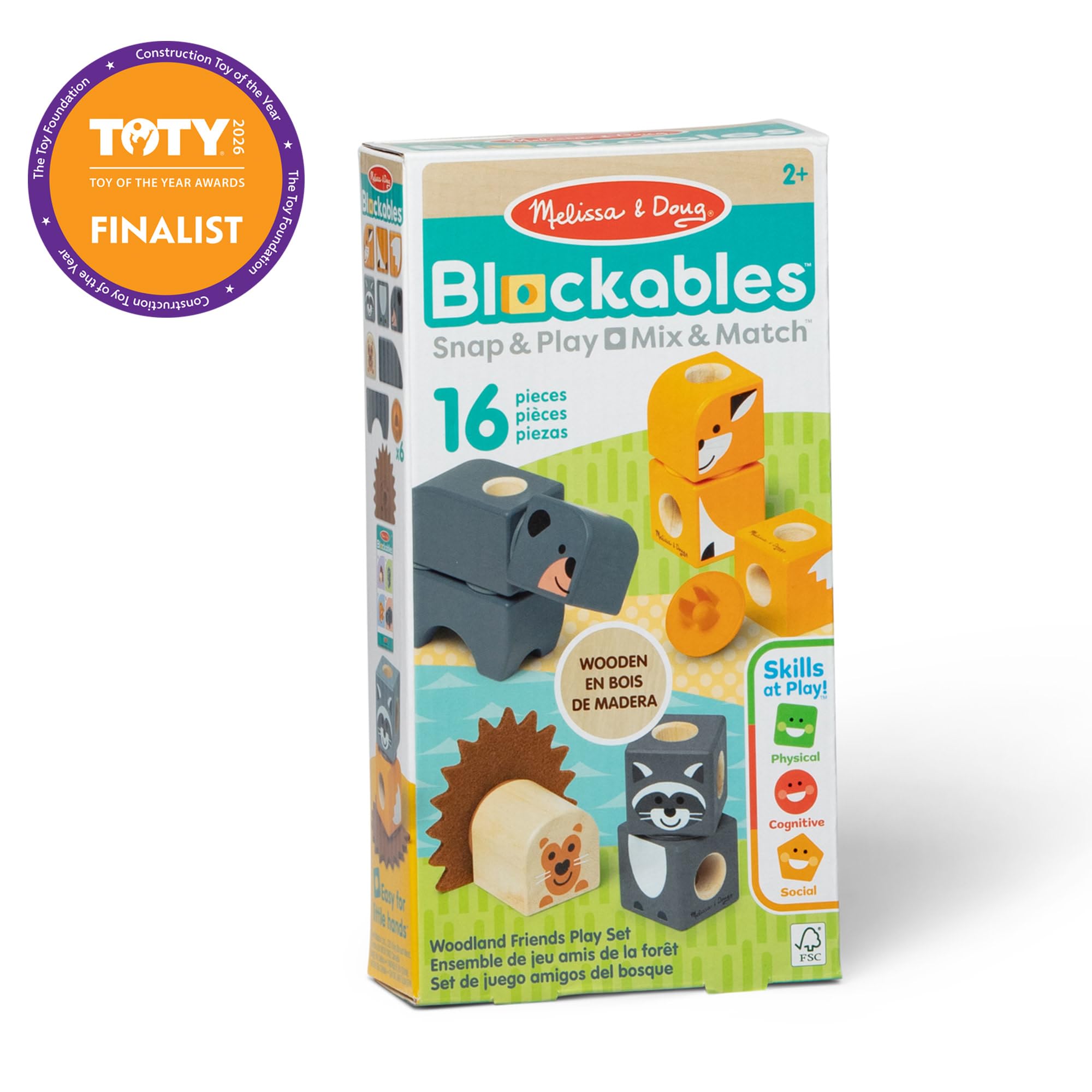 Melissa & Doug Blockables Woodland Friends Snap And Play Building Set | Ages 2-7 | 16 Pieces 3