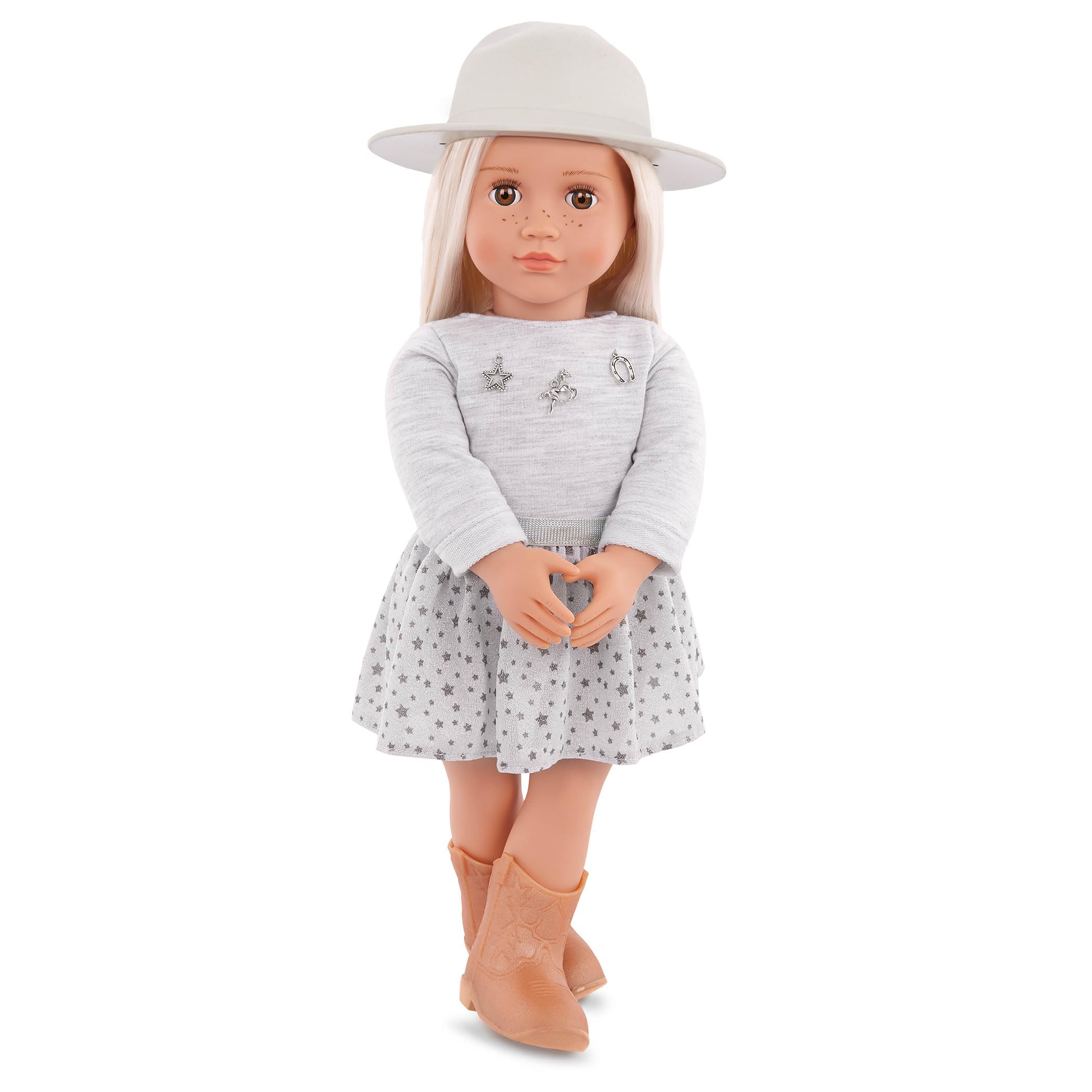 Our Generation Abigale 18-inch Country Doll - Western-Themed Equestrian Playset with Freckles & Stylish Hat, Ages 3+