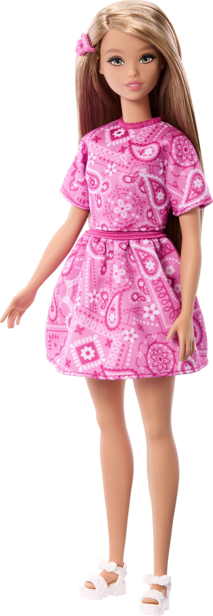Barbie Fashionistas Doll #249 with Blonde Hair, Pink Paisley Outfit | Ages 3+ 1