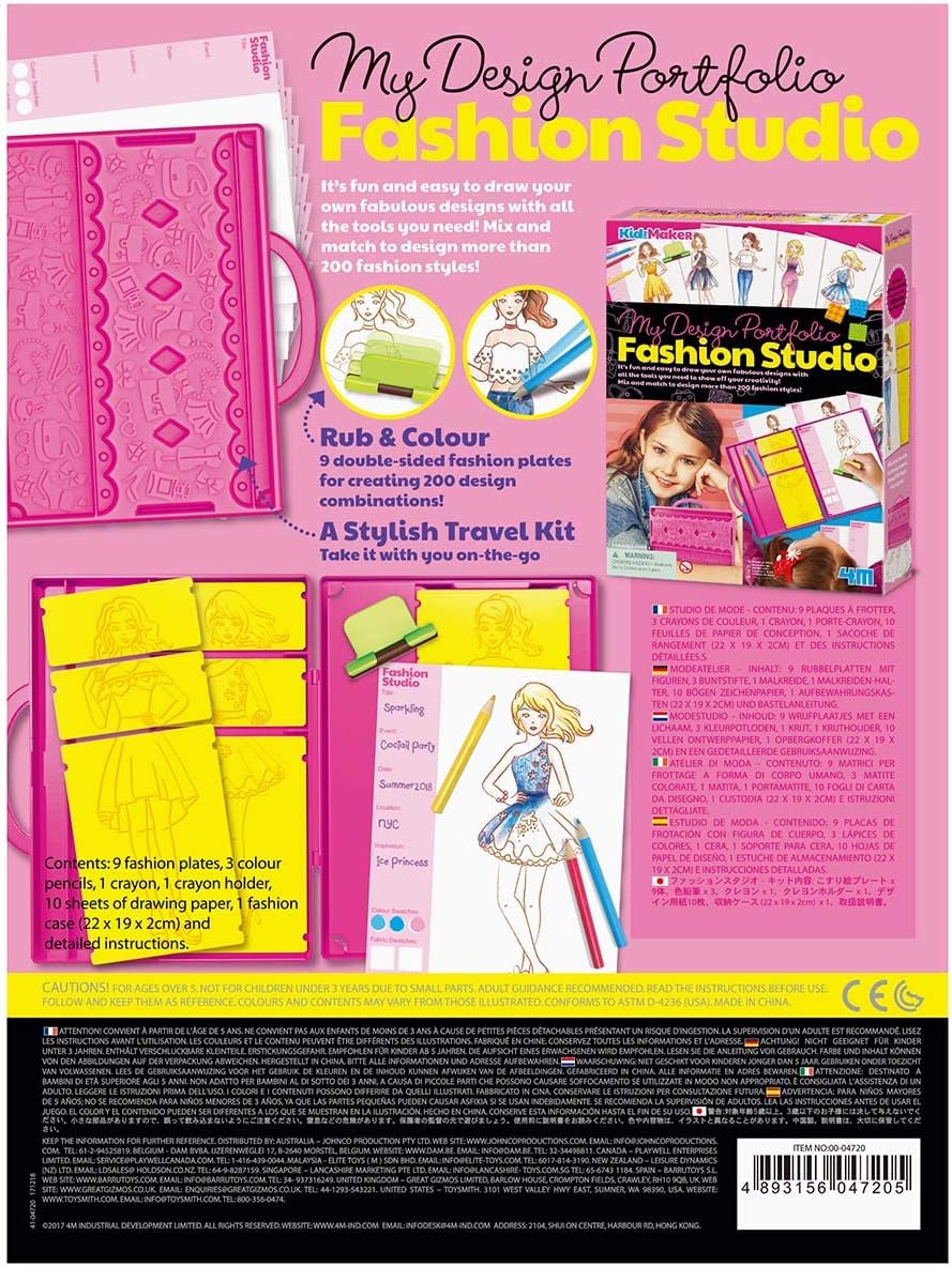 4M My Design Portfolio Fashion Studio Playset - Create 200+ Fashion Styles, Ages 5+ 2