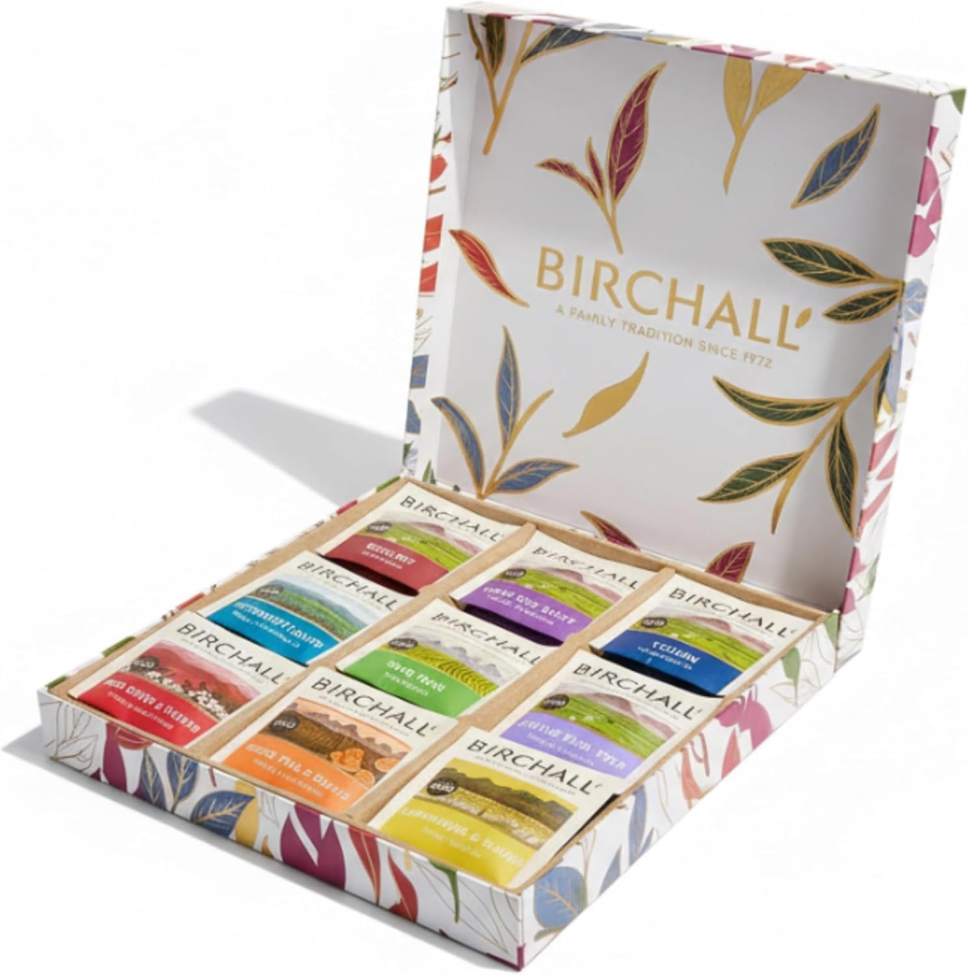 Birchall Tea Collection Box - 9 Unique Flavors | 36 Premium Teabags | Medium Caffeine