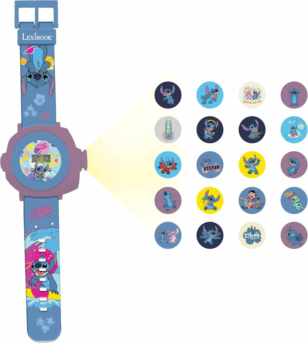 LEXIBOOK Disney Adjustable Projection Watch Digital screen-20 Images of Lilo & S