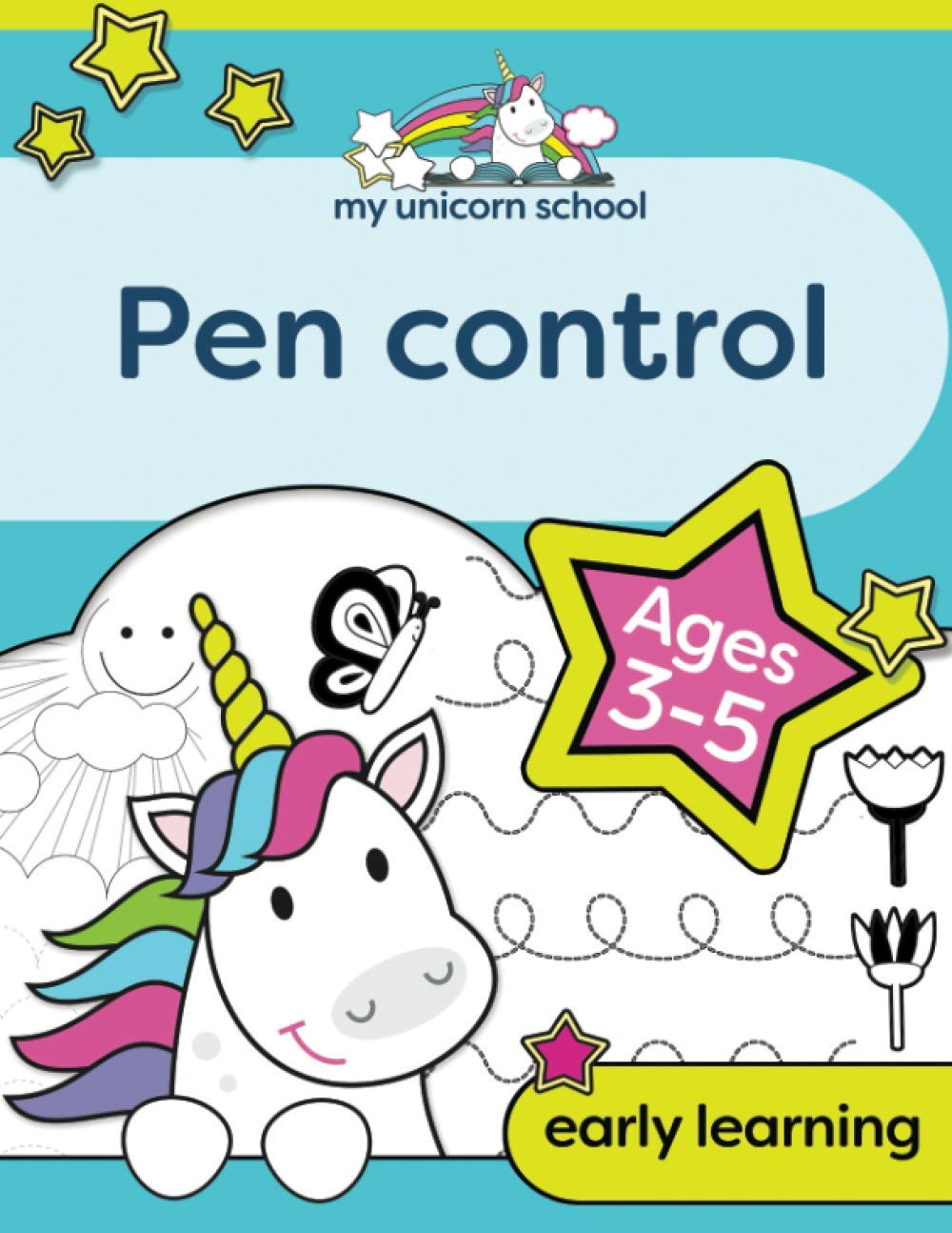 EIGHT15 Ltd My Unicorn School Pen Control Activity Book | Ages 3-5 | Paperback | 64 Pages 1