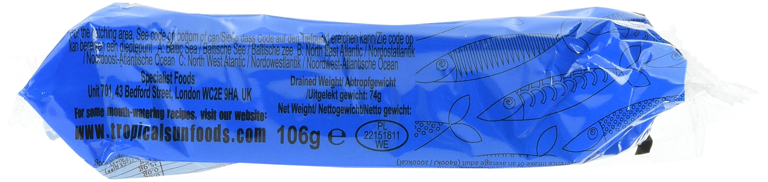 Tropical Sun Foods Canadian Style Sardines in Spring Water, Pack of 12