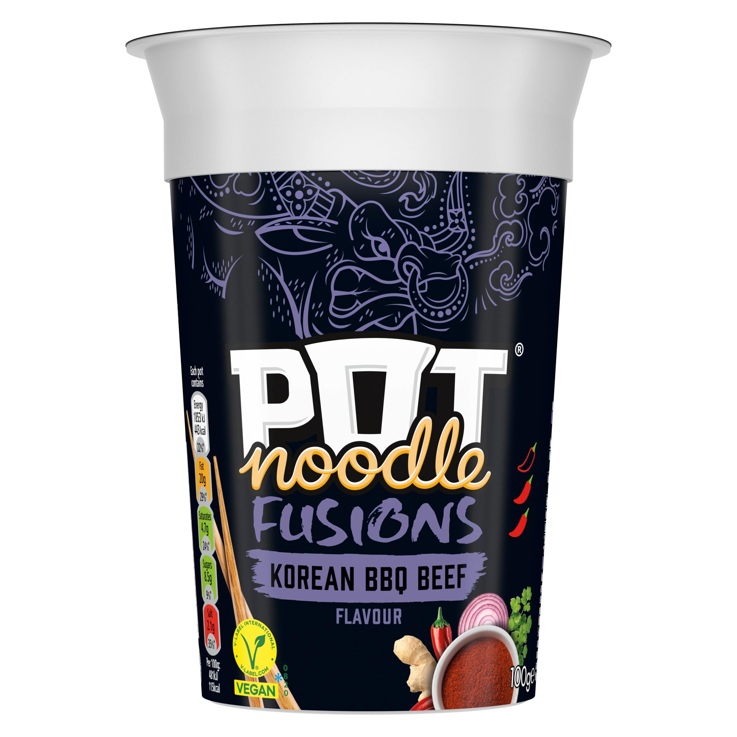 Pot Noodle Fusions Korean BBQ Beef Instant Noodles | Vegan Friendly | No MSG 1