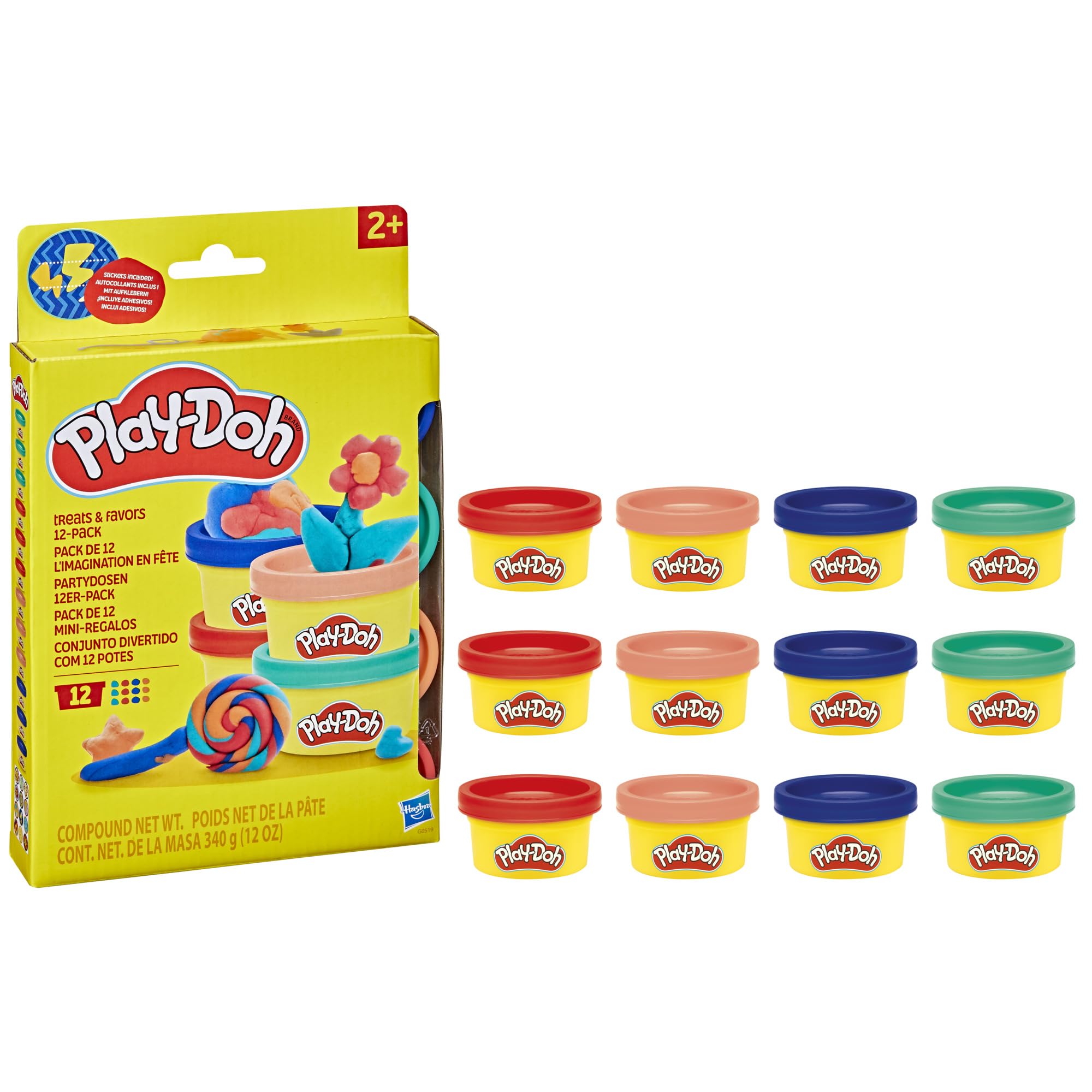 Play-Doh Treats & Favors 12-Pack - Non-Toxic Mini Dough Cans for Kids Ages 2+ 2