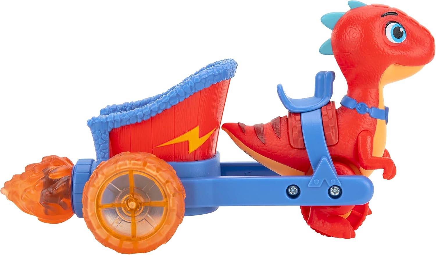 Dino Ranch Jon & Blitz Chariot Vehicle - Pull-Back Action with 3" Figure, Ages 3+ 5