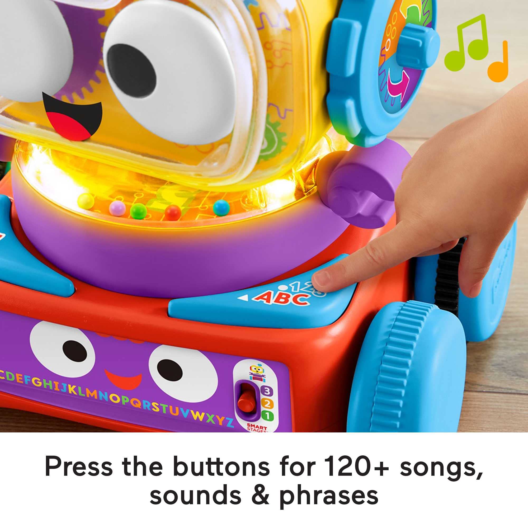 Fisher-Price 4-in-1 Ultimate Learning Bot, giocattolo elettronico di attività con luci, musica e contenuti educativi per neonati e bambini 6