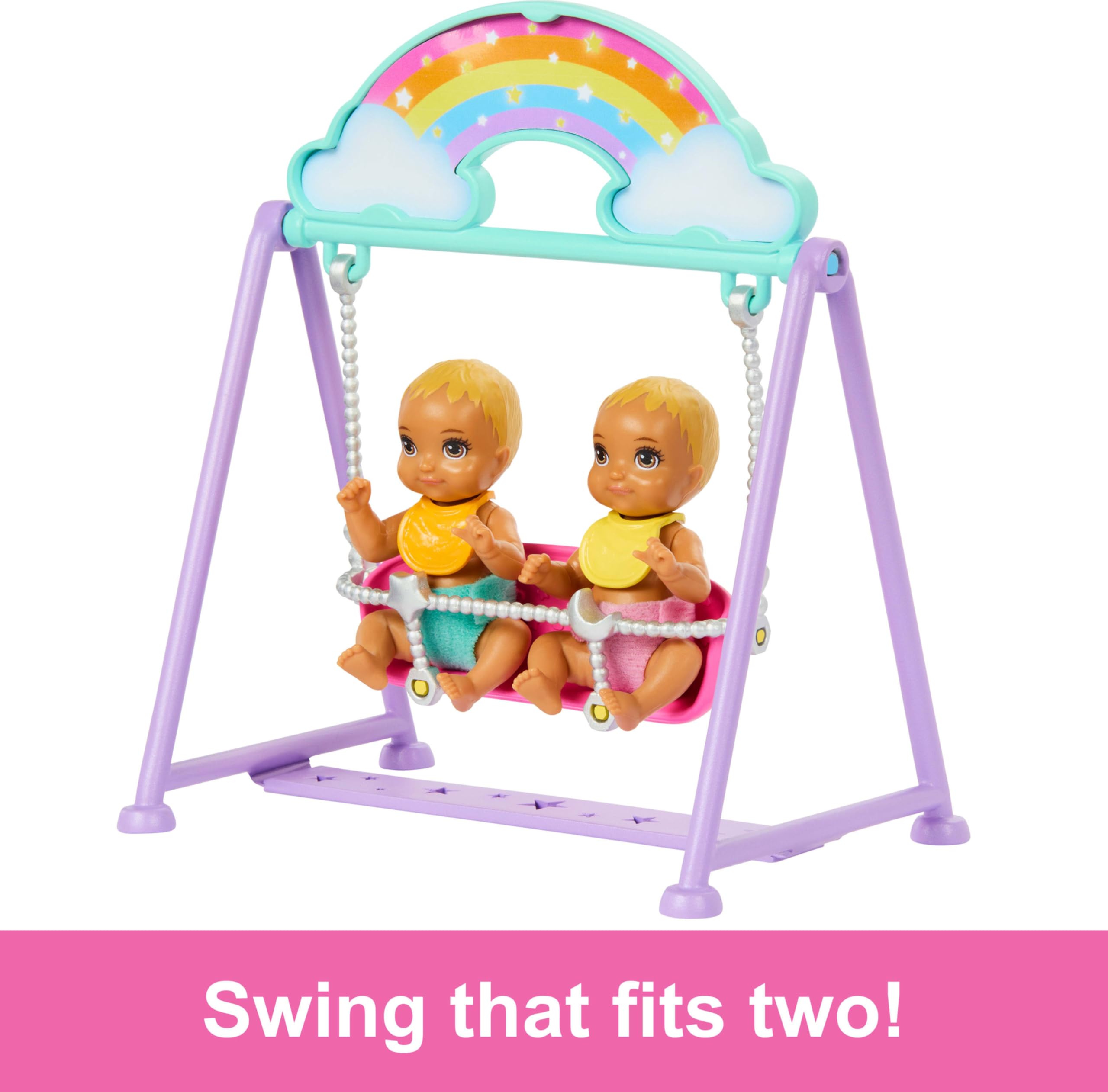 Barbie Skipper Doll & Nursery Playset with Twin Baby Dolls - Includes Rocking Crib & Accessories 3