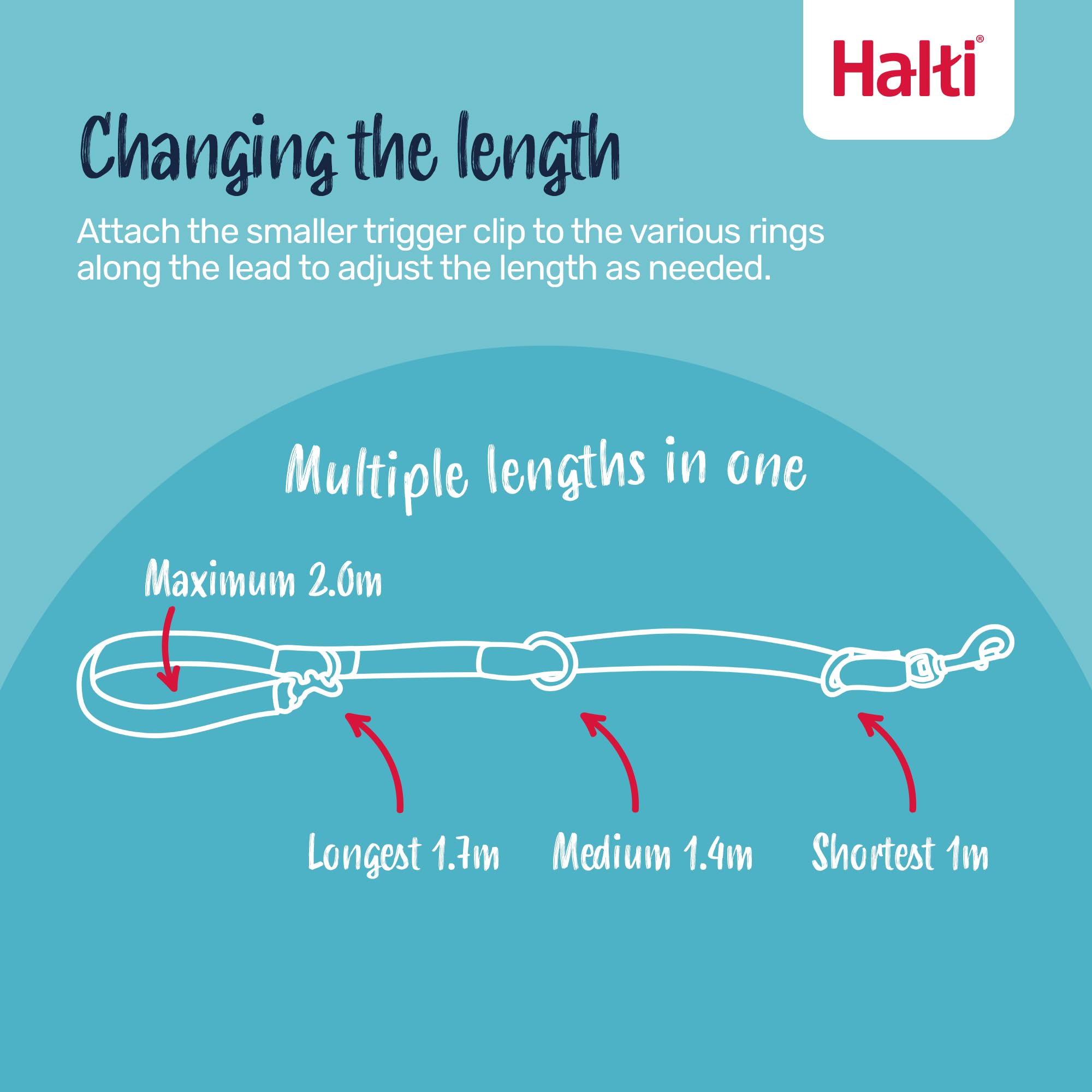 Halti Training Lead - Multi-functional Double Ended Lead | Pink, Small, 2m