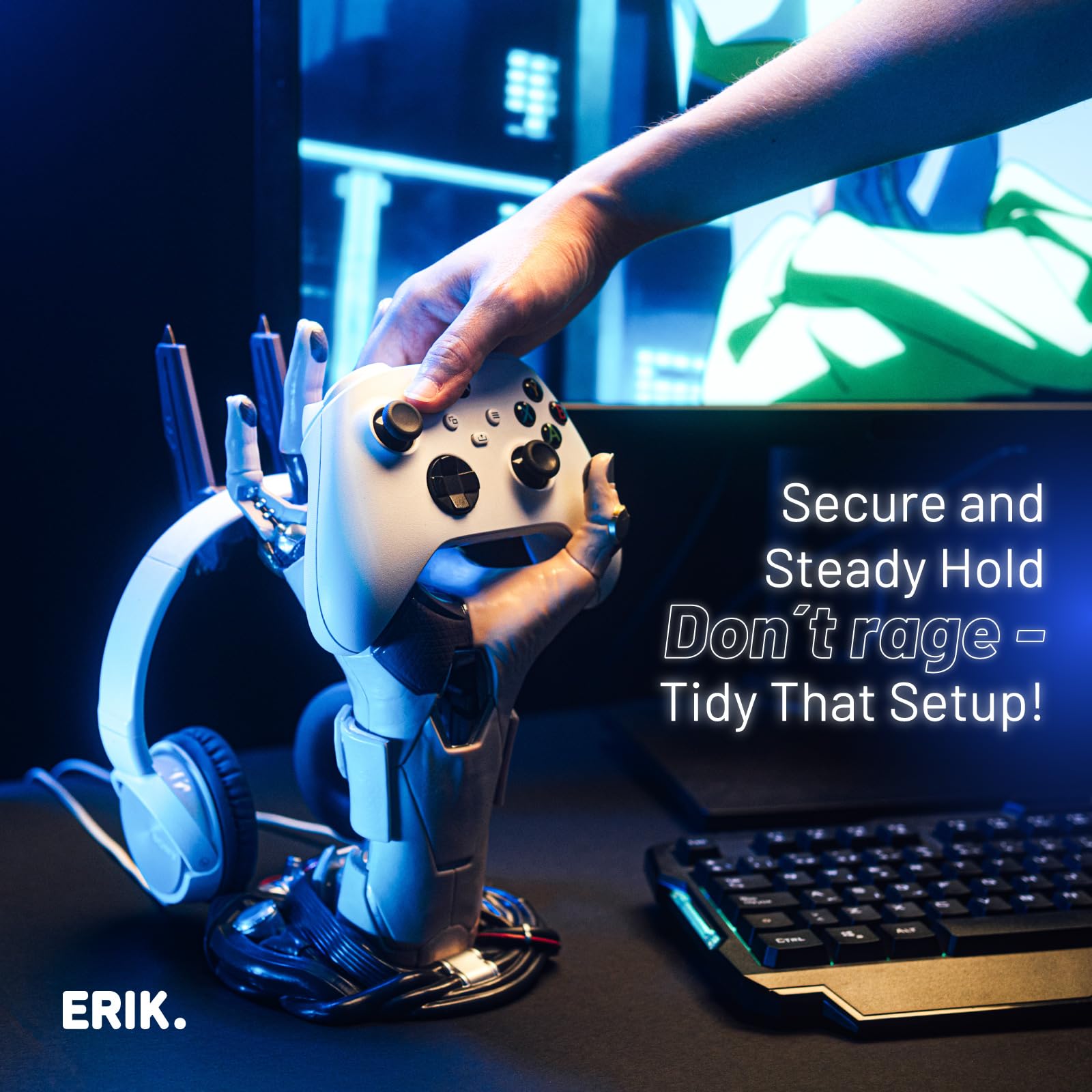 Cyberpunk Gaming Controller Holder & Headphone Stand for PS5, Xbox Series X|S - SOCA02 11