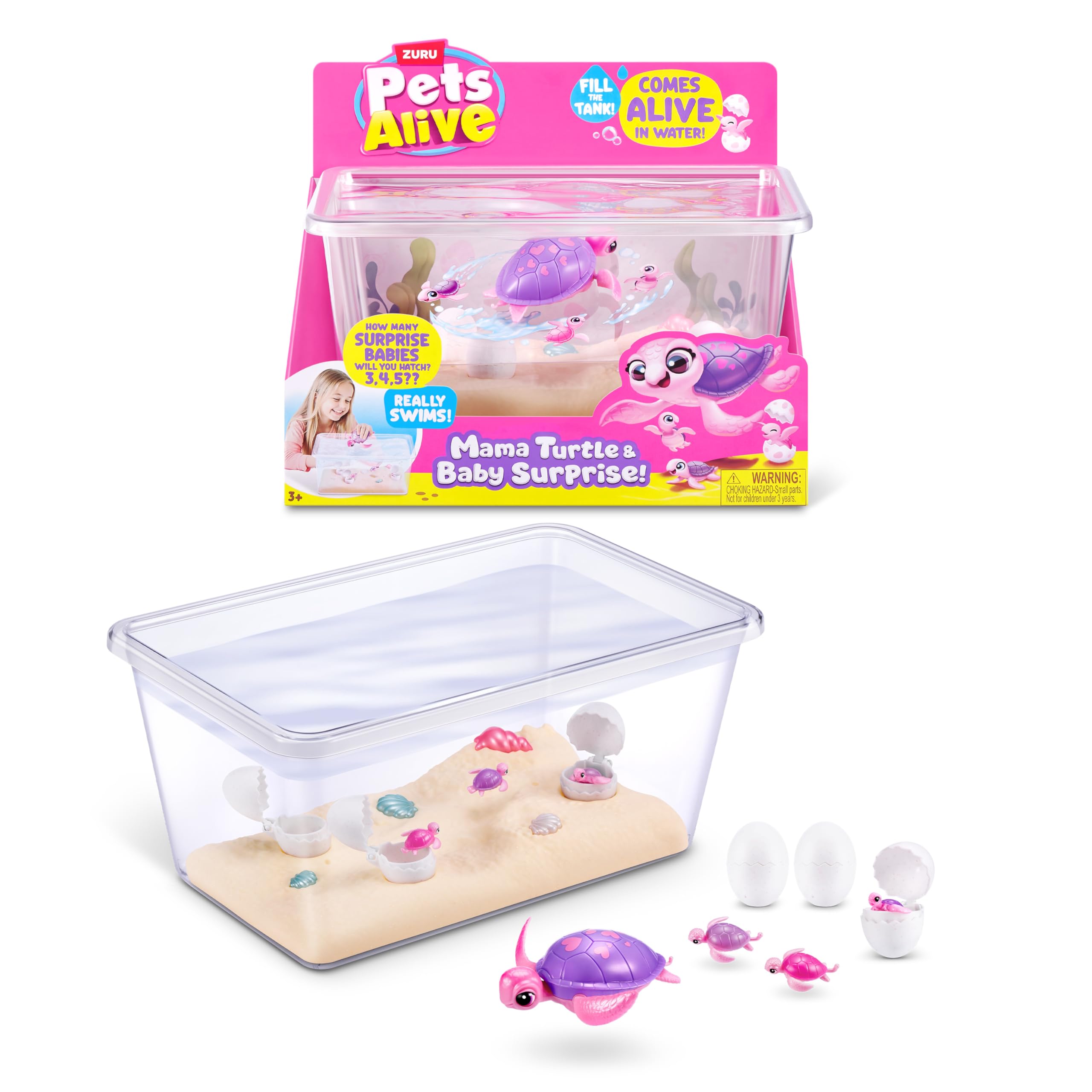 Pets Alive Mama Turtle Surprise by ZURU - Robot Pet Turtle with Swimming & Walking Action, 3+ Years 1