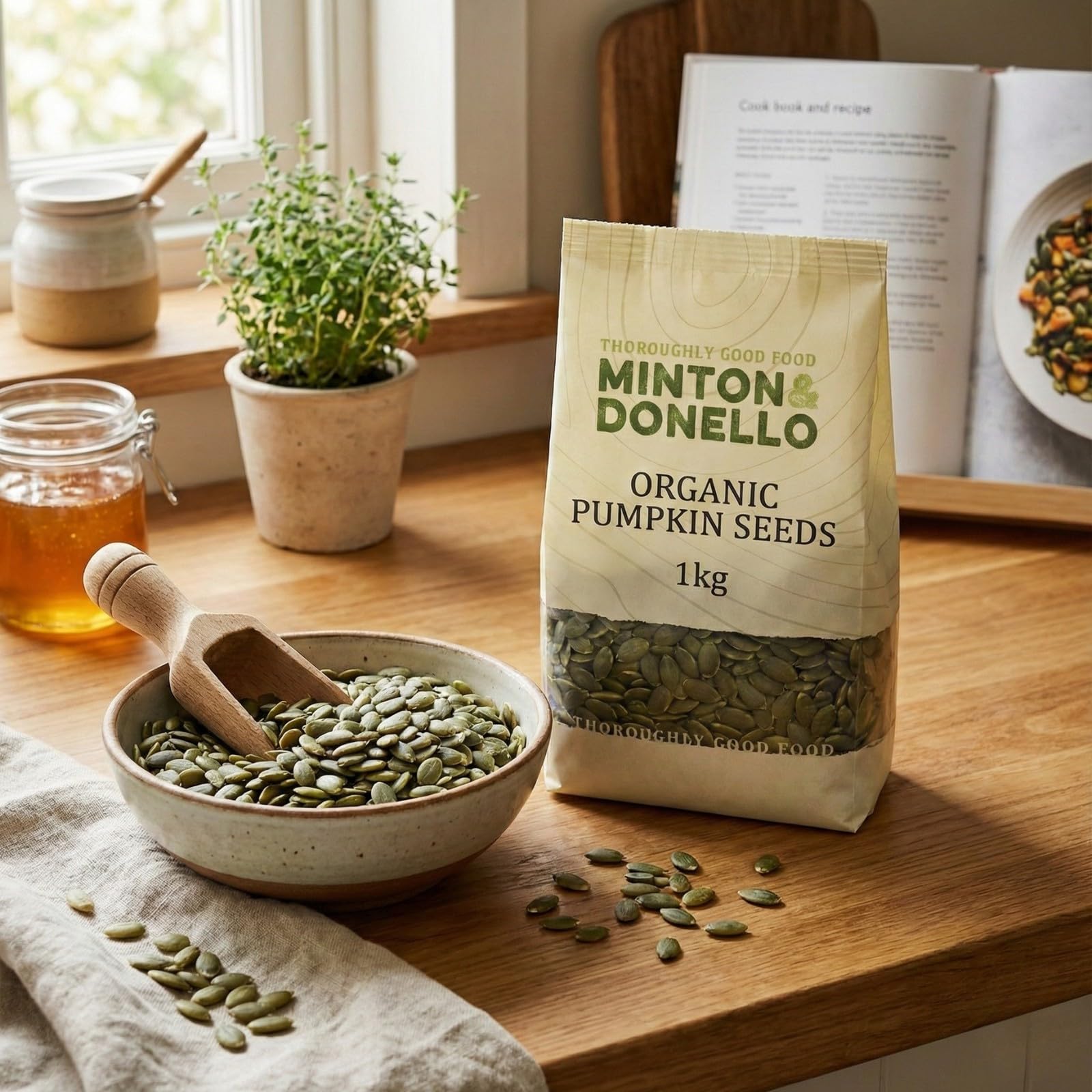 Minton & Donello Organic Pumpkin Seeds - Raw, High-Protein | 1kg Bulk Pack 3