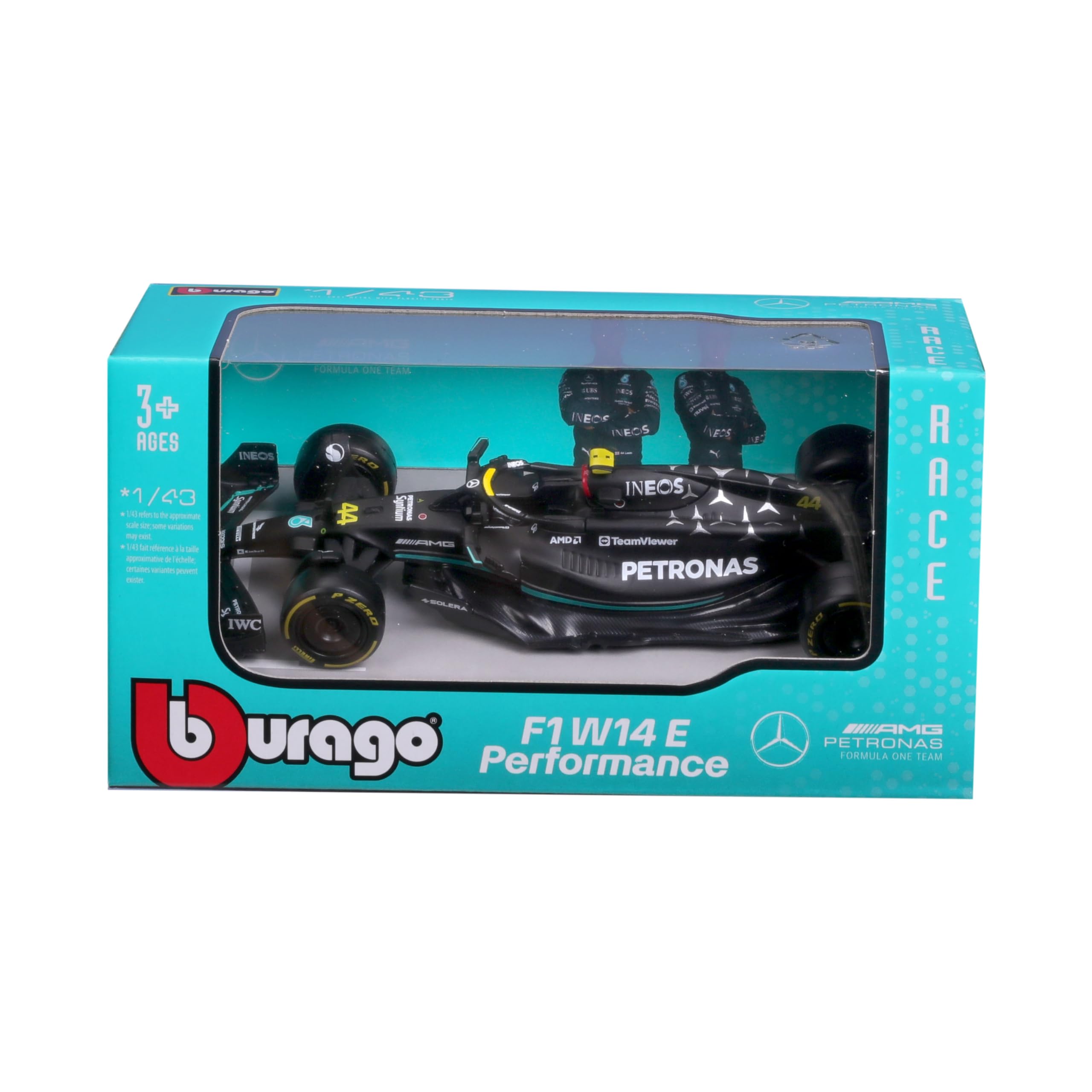 Bburago Formula 1 MB W14 2023 (Hamilton) Race Car - 1:43 Scale Die-Cast Model