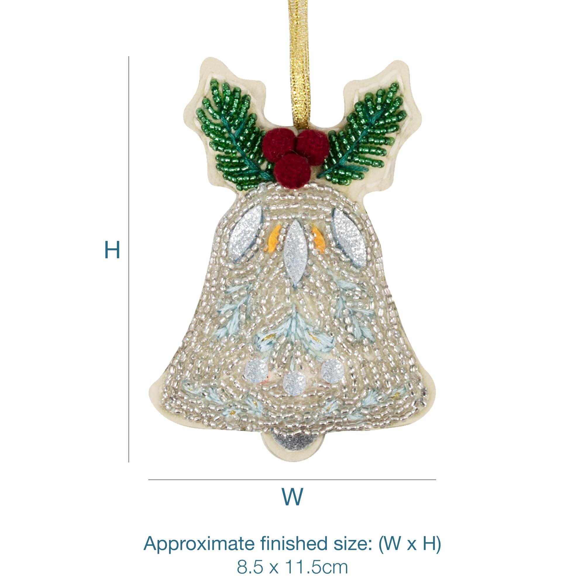 Trimits Christmas Felt Decoration Kit - Beaded Bell Craft Set 5