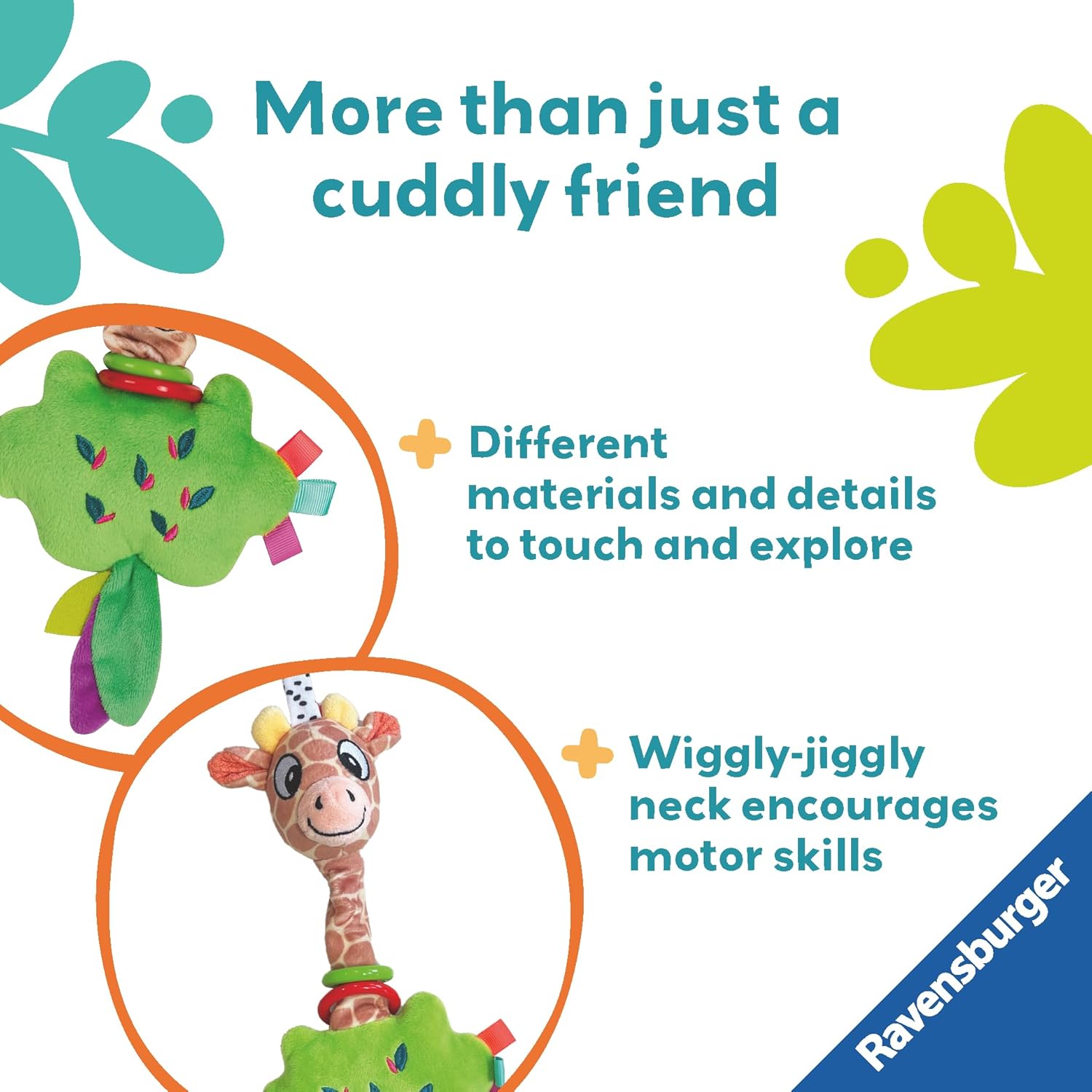 Ravensburger Play+ Cuddle & Play Giraffe - Plush Baby Toy for 0+ Months 4