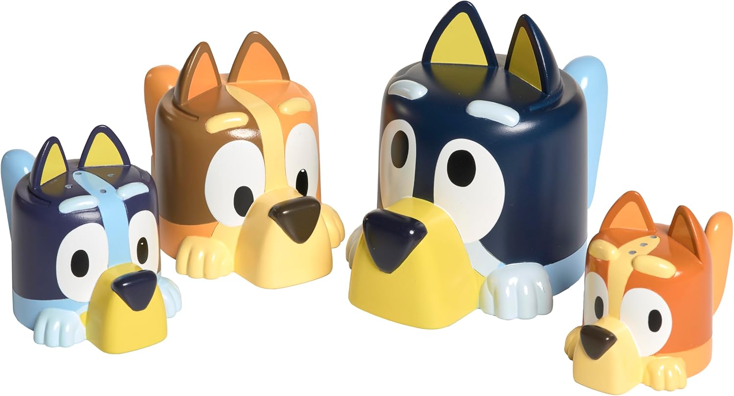 TOMY Toomies Bluey's Family Pourers - Nesting, Stacking & Pouring Bath Cups for Toddlers 18M+ 3