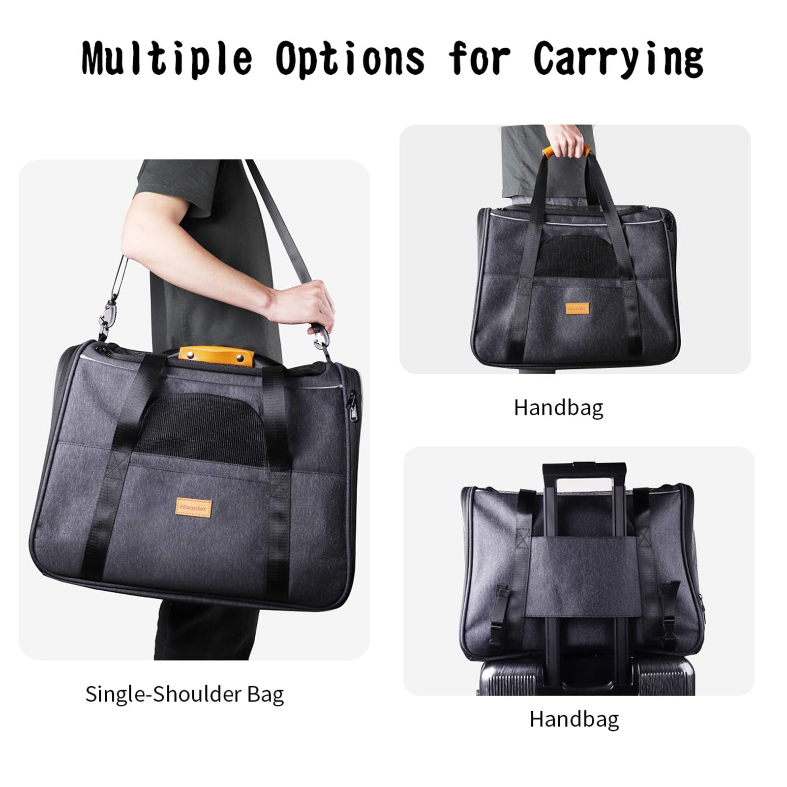 morpilot Airline Approved Soft-Sided Pet Carrier - Durable Polyester, Up to 9kg | Grey 6