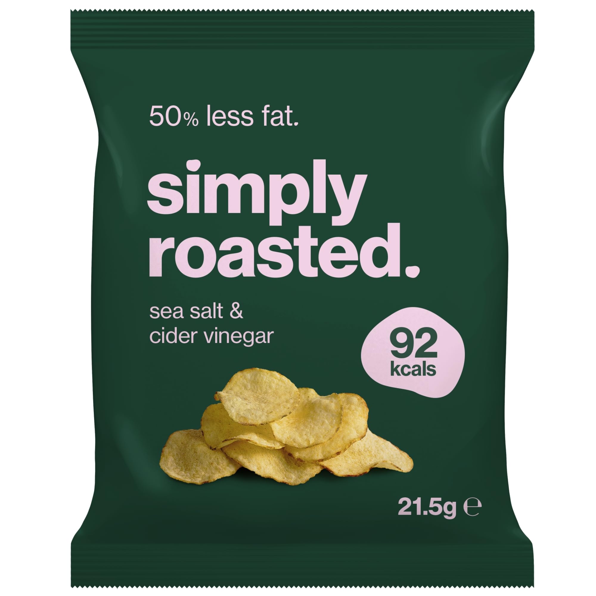 Simply Roasted Sea Salt & Vinegar Crisps - 12 x 21.5g Multipack | Roasted, 50% Less Fat 1