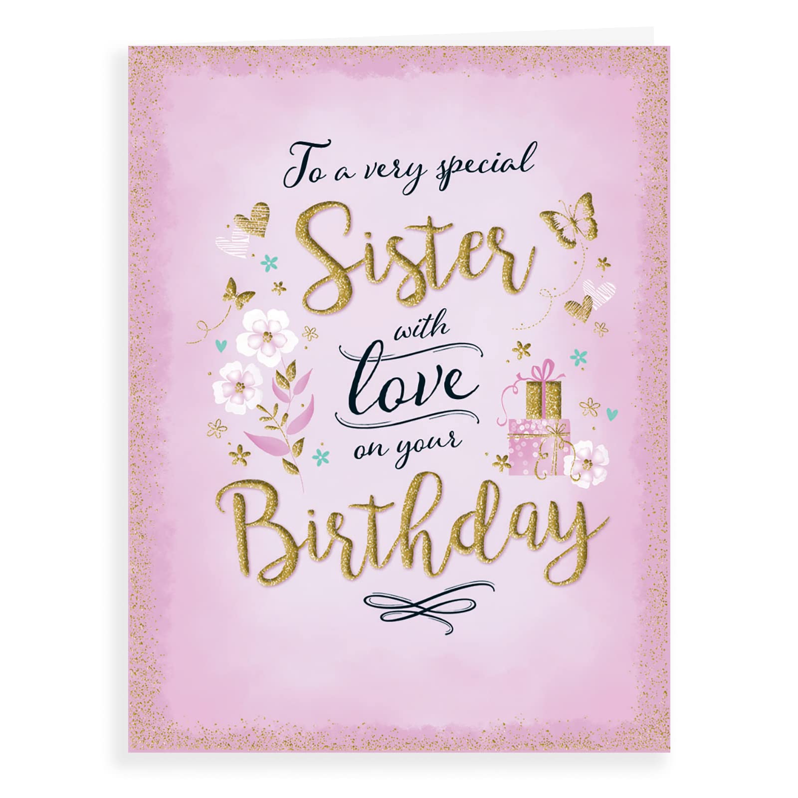 Piccadilly Greetings Sister Birthday Greeting Card - 8 x 6 Inches | Pre-Printed Message 1