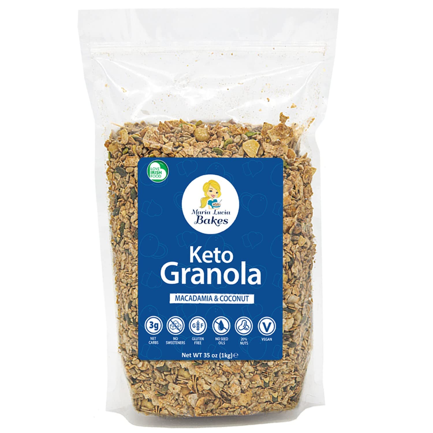 Maria Lucia Bakes Keto Granola - Macadamia & Coconut | High Protein, Unsweetened | 1KG