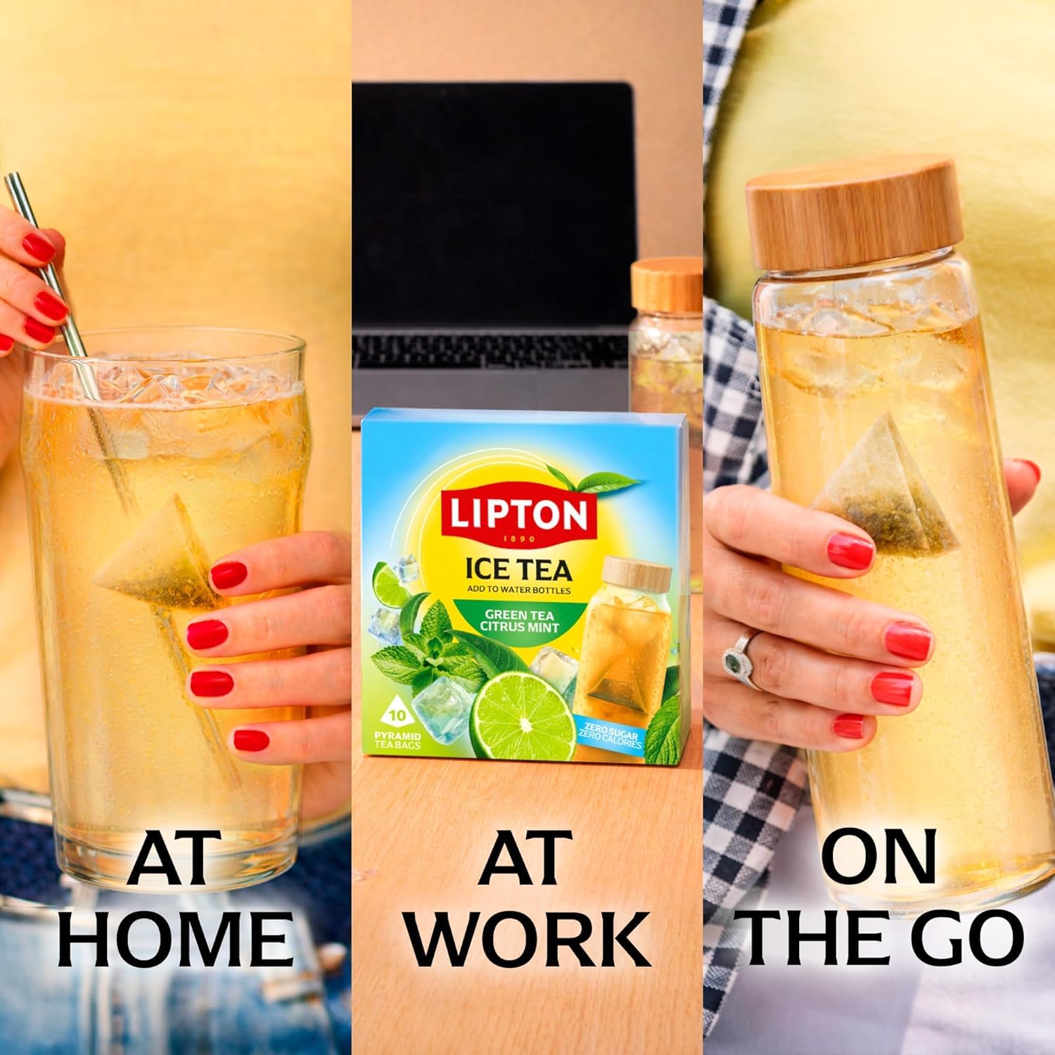 Lipton Ice Tea Green Tea Citrus Mint - Zero Calories, Cold Brew Pyramid Bags, 10 Count 6