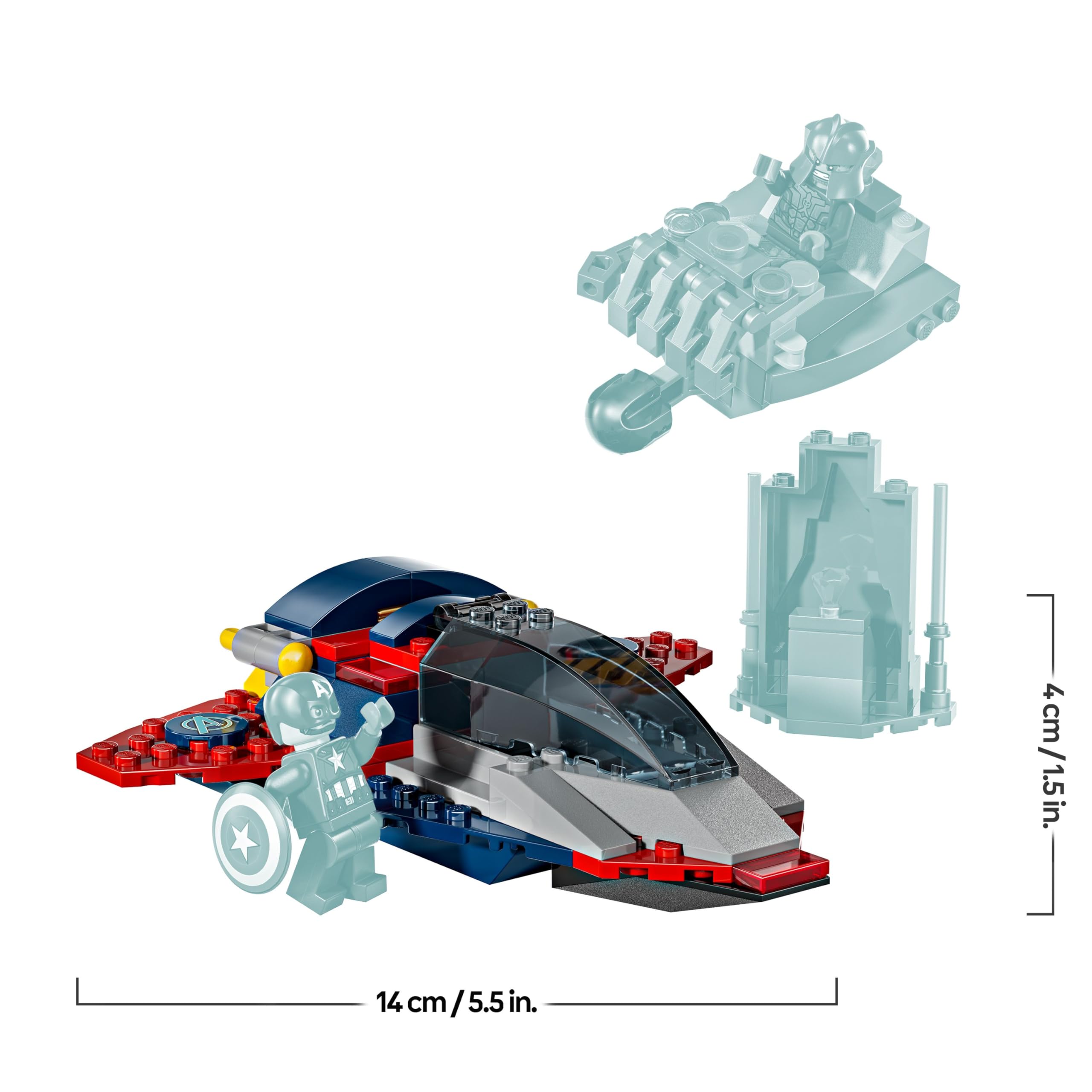 LEGO Marvel Captain America vs. Thanos - Super Hero Building Playset with Quinjet & Infinity Gauntlet Spaceship