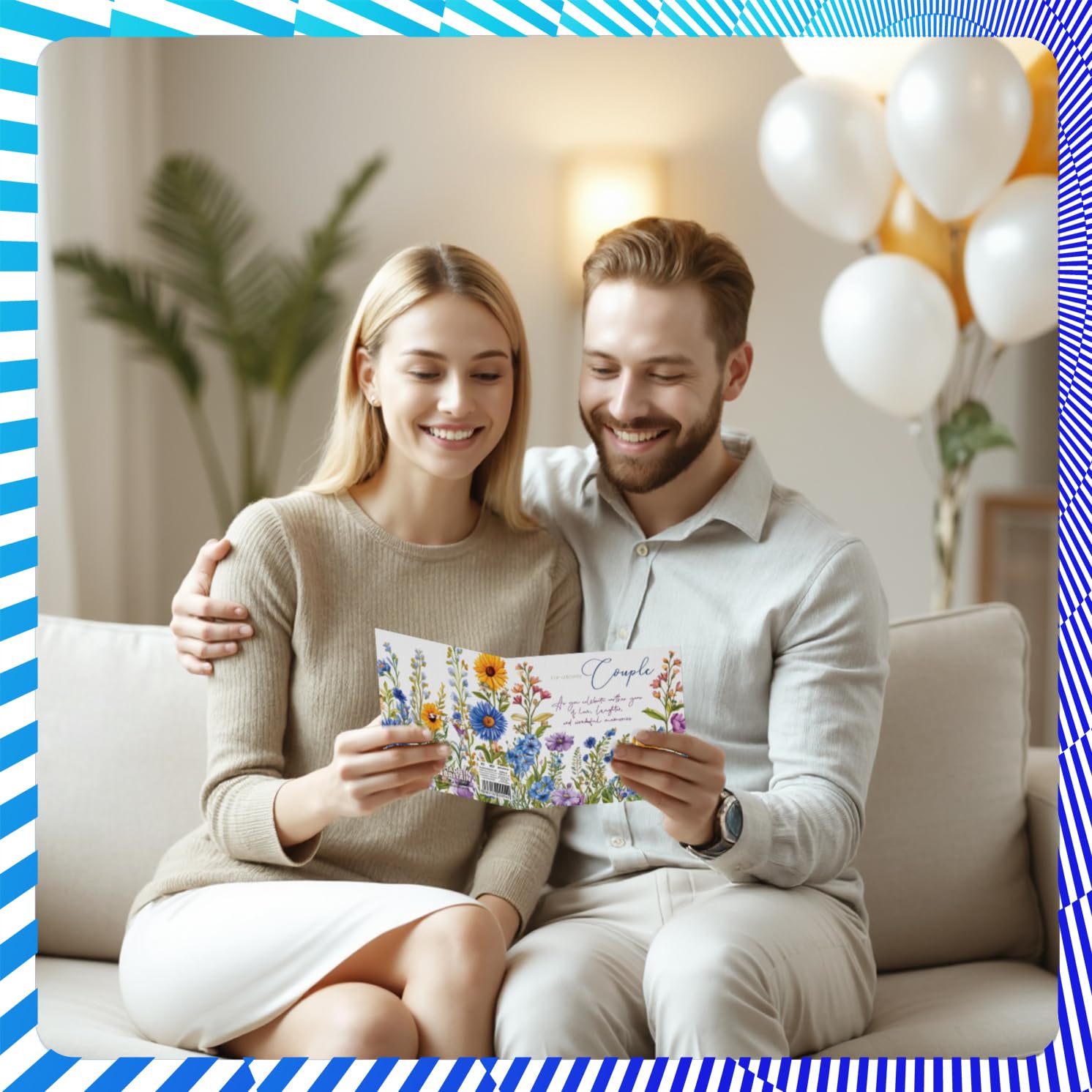 Stuff4 Couple Anniversary Greeting Card - Floral Garden Flowers Design | 145mm x 145mm 7