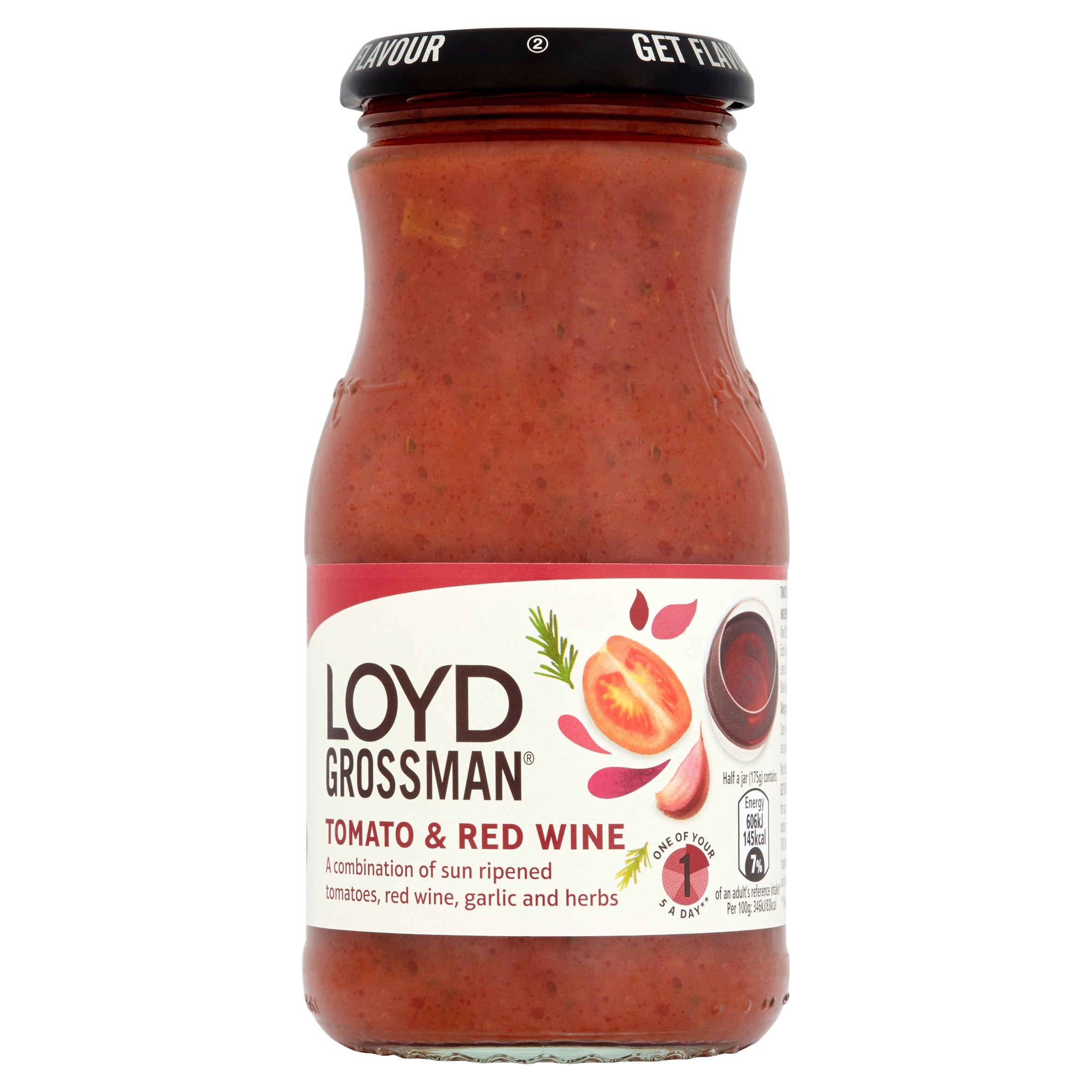Loyd Grossman Italian Tomato & Red Wine Pasta Sauce - 350g Jar