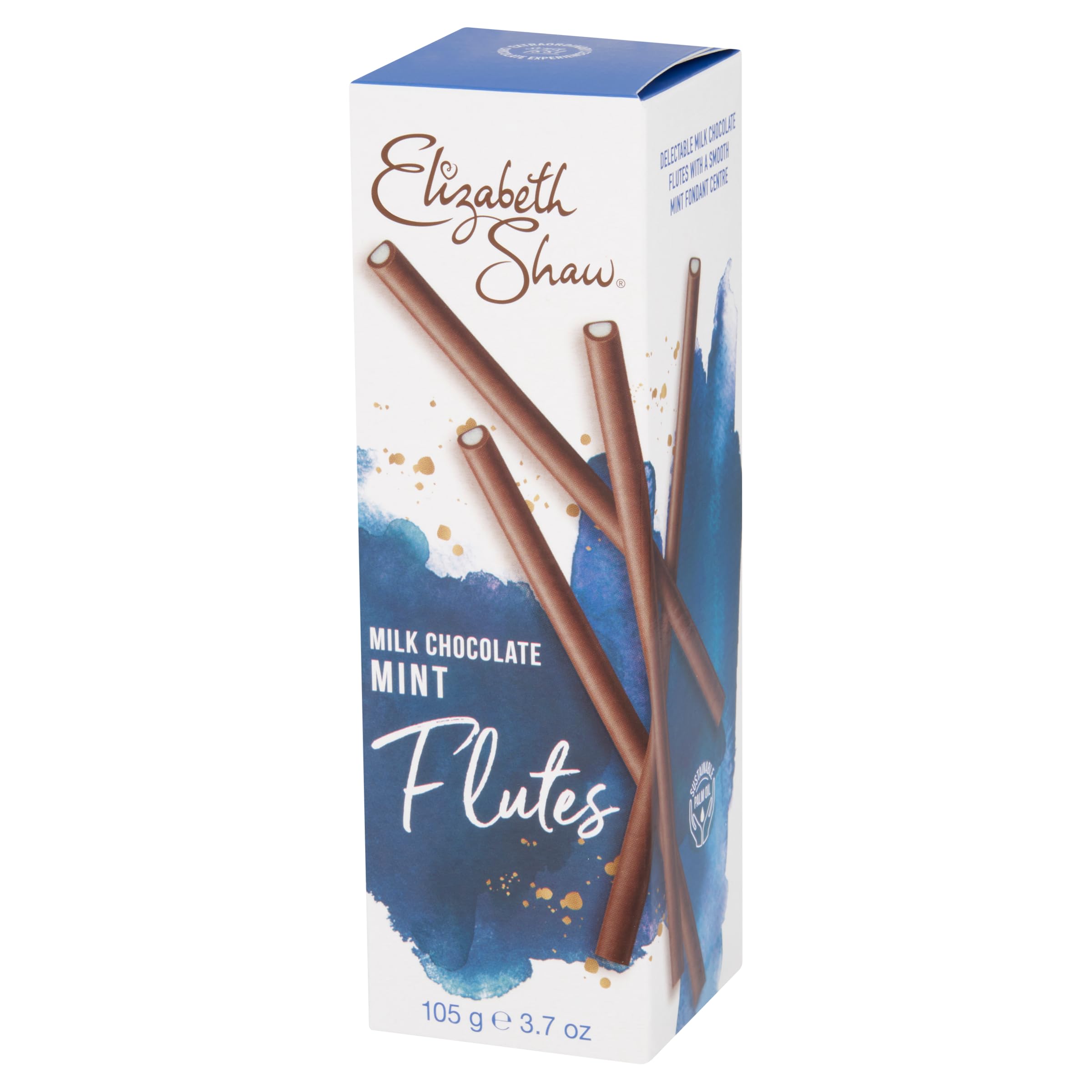 Elizabeth Shaw Milk Mint Chocolate Flutes 105g – Smooth Milk Chocolate with Mint Fondant Centre