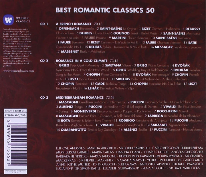 Various Artists - 50 Best Romantic Classics [Audio CD]