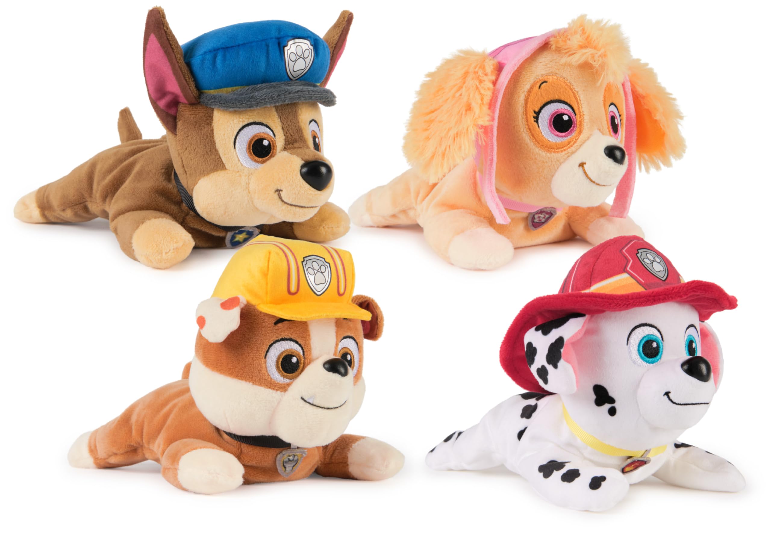 Paw Patrol GUND Rubble Lounging Plush Toy - 8 Inches, Weighted, Surface-Washable 6