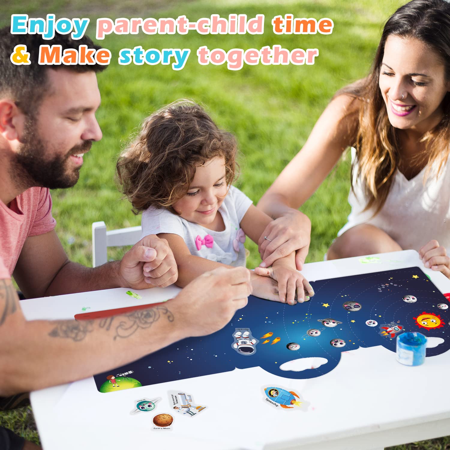 GUYUCOM 4 Pack Reusable Sticker Books for Kids Ages 3+ | Dinosaur, Animal, Space, Vehicle Themes 6