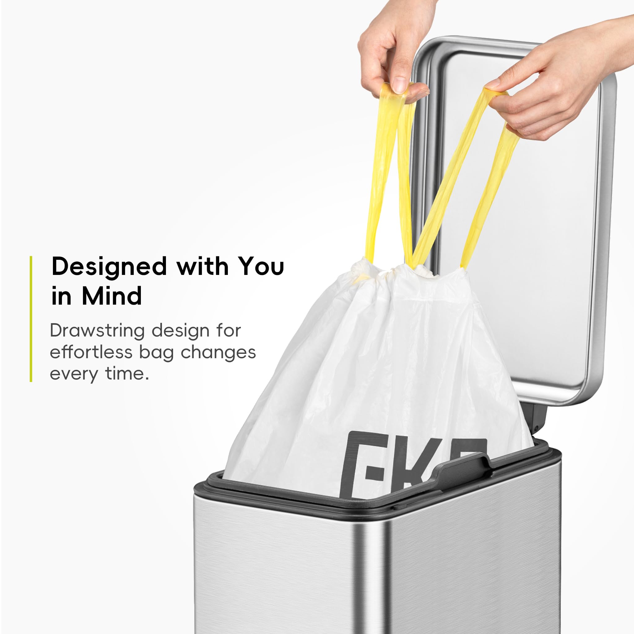 EKO - Extra Strong Heavy Duty Bin Liners 3-6L - White Trash Bags 5