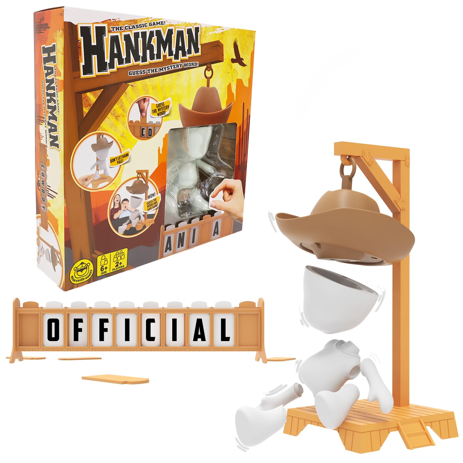 Hankman The Official Guess Mystery Word Game - Magnetic, 2+ Players, Ages 6+
