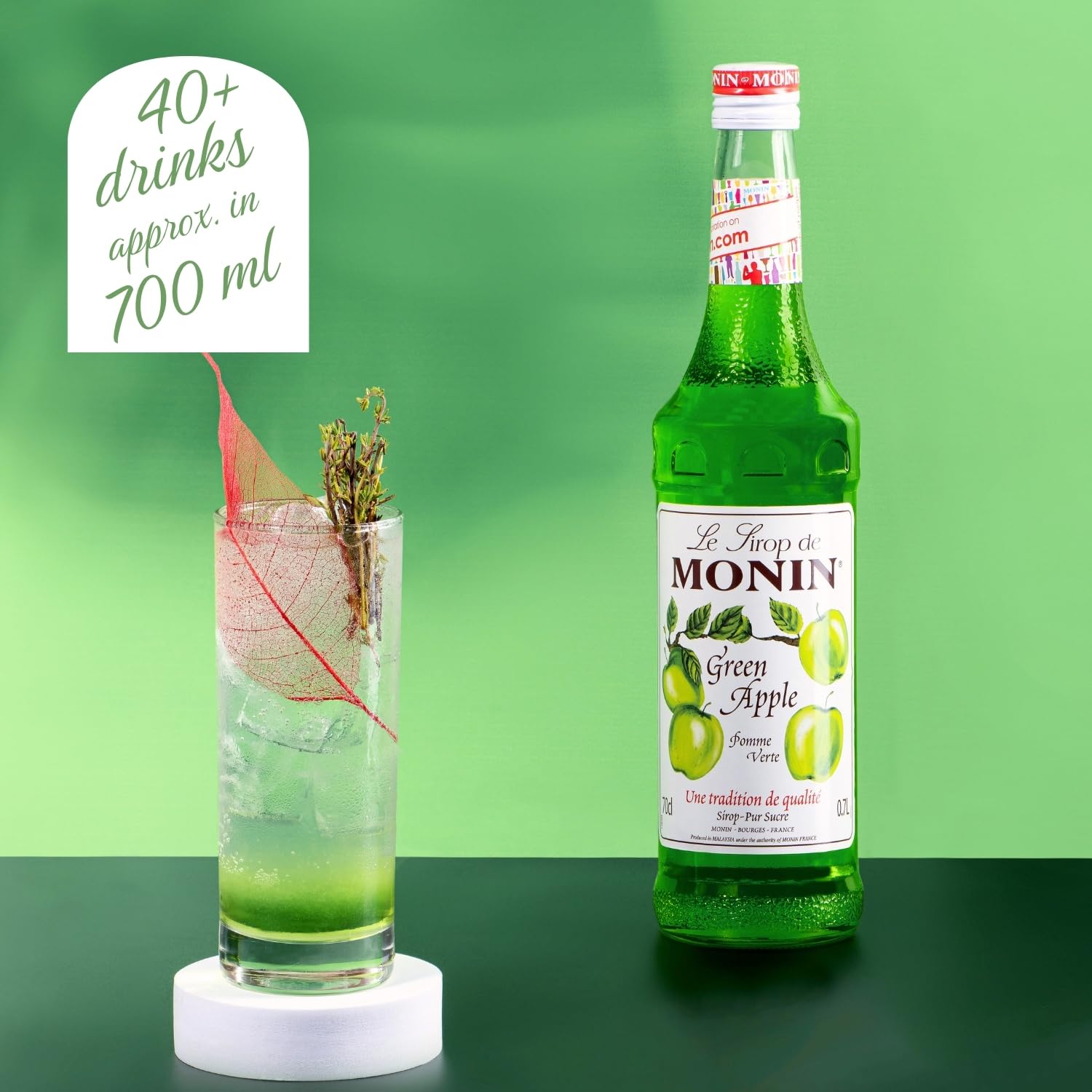 Monin Premium Green Apple Syrup - 700ml | Vegan & Alcohol-Free | Natural Flavouring 5