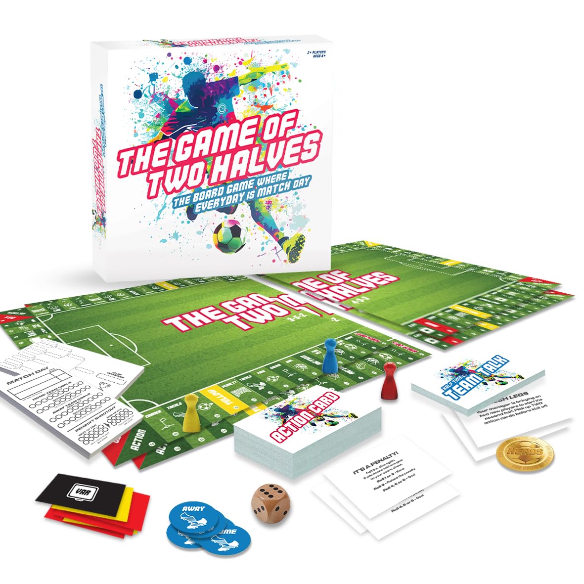 Game of Two Halves Football Board Game | 2 Players | Ages 6+ | 4 Interchangeable Boards 1