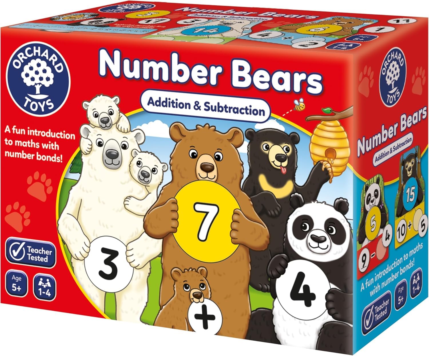 Orchard Toys Number Bears Maths Game - Addition, Subtraction & Number Bonds to 20 | Ages 5+ | 1-4 Players 1