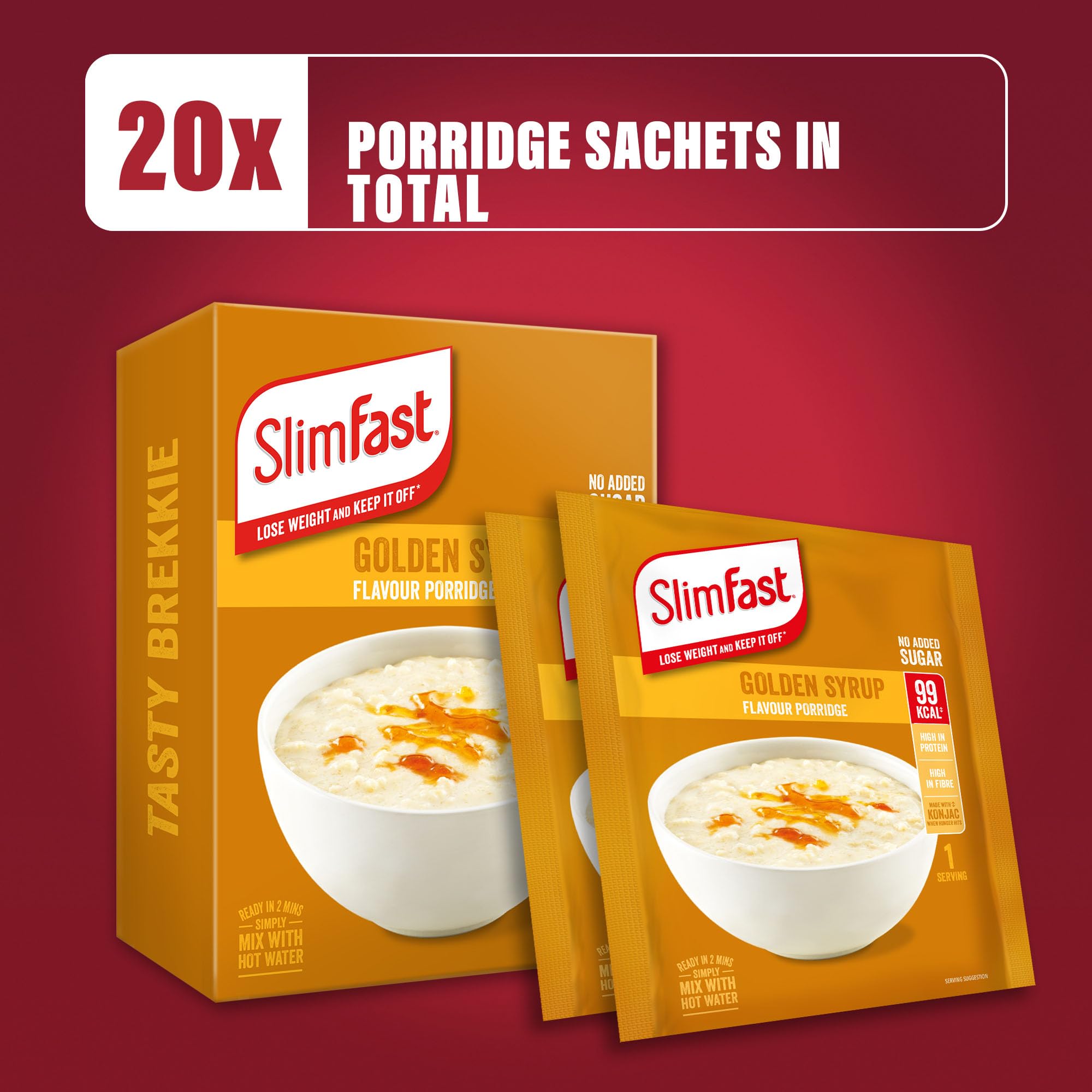 SlimFast Golden Syrup Flavour Porridge, No Added Sugar, High in Protein, 29g 4