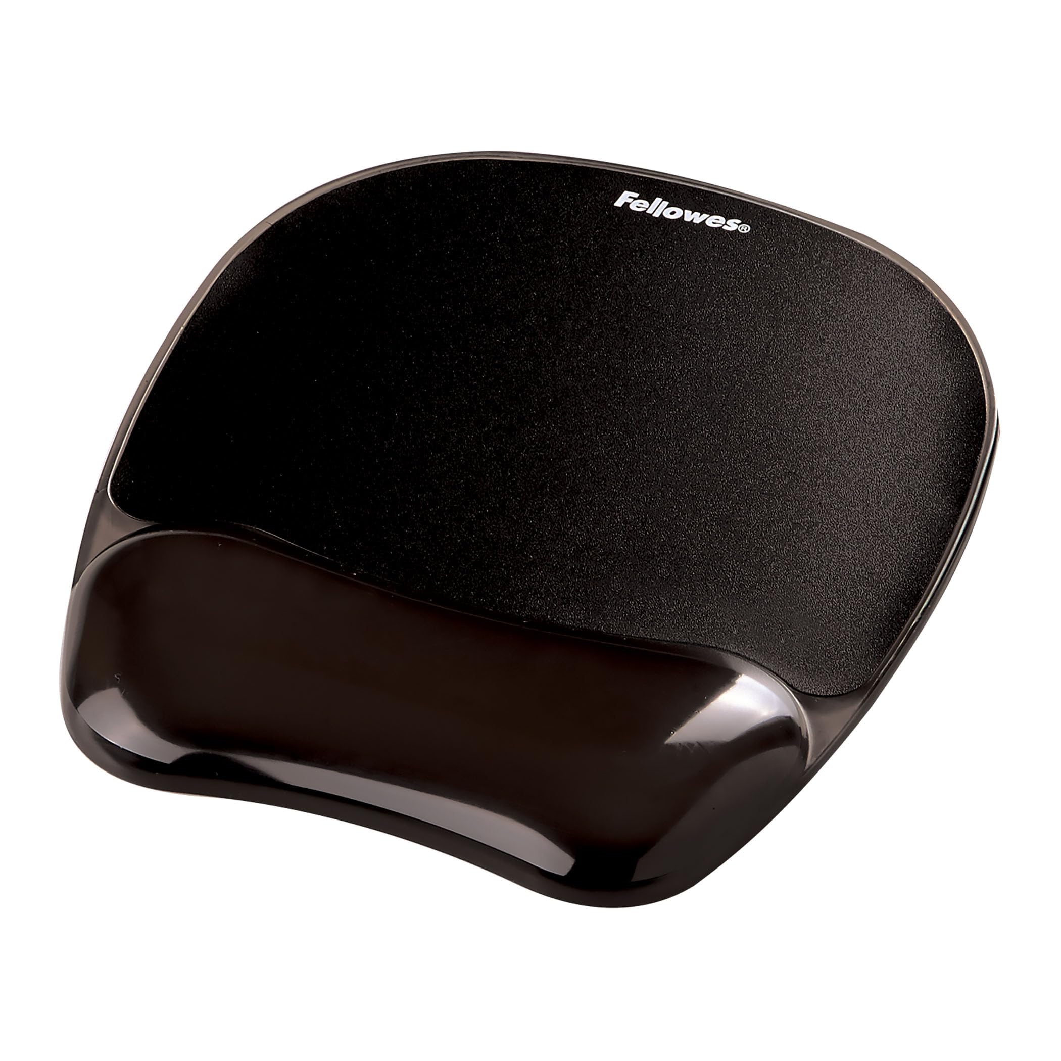 Fellowes Crystals Gel Mouse Mat Wrist Support - Ergonomic Comfort | Stain Resistant | Black 1