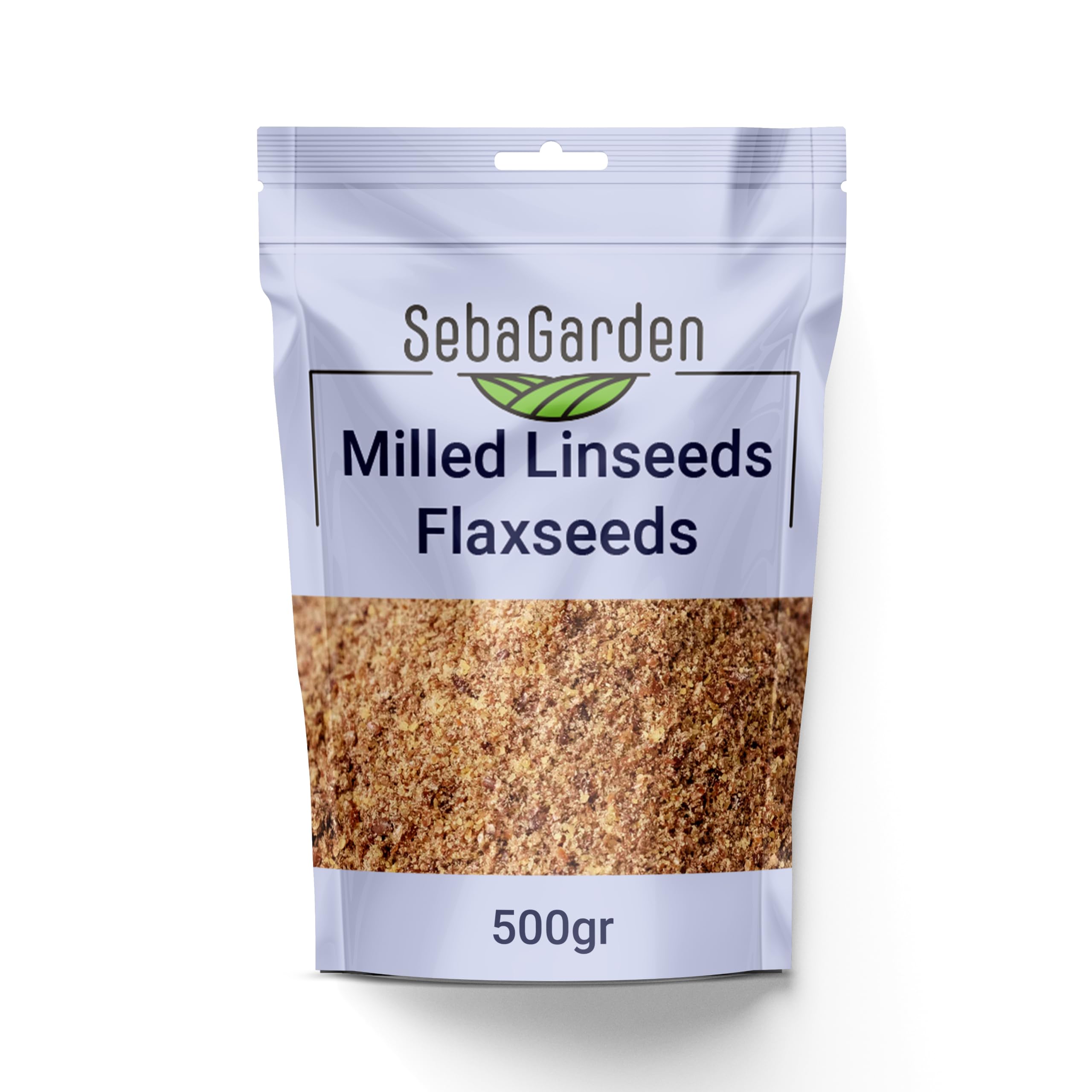 Seba Garden Milled Brown Linseeds - 500g Pouch | Ground Flaxseeds for Baking & Smoothies