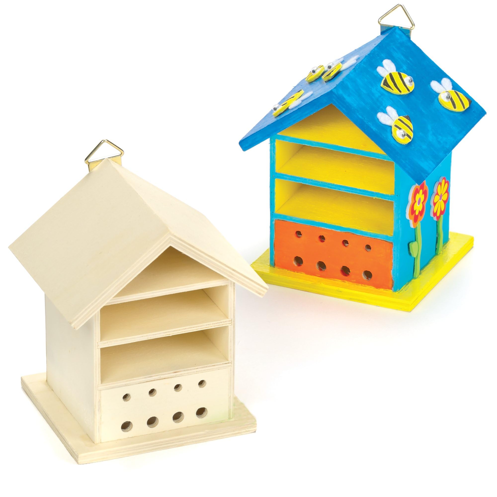 Baker Ross Wooden Bug House Craft Kits - Pack of 2 | Paint Your Own Wood Craft 1
