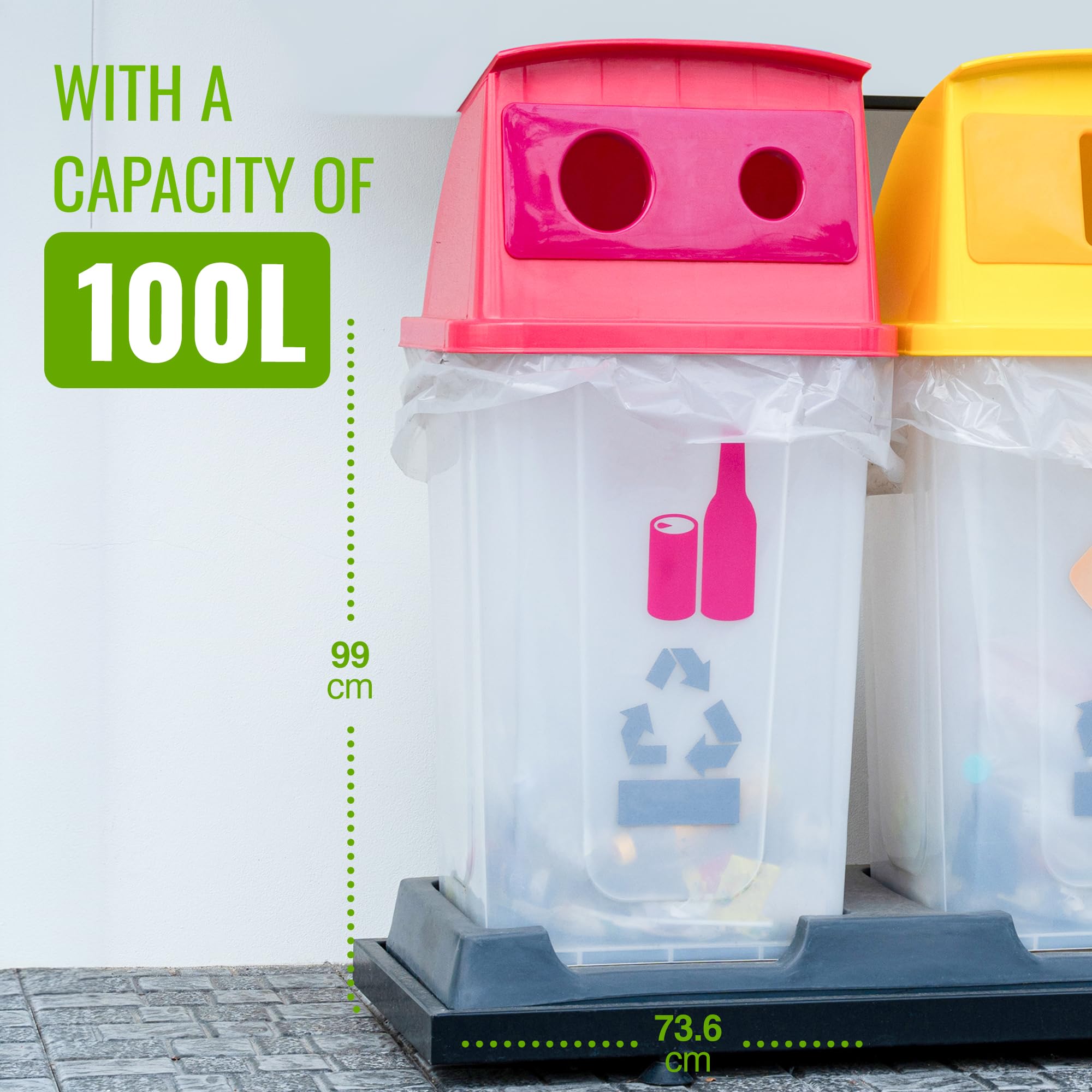 EcoBag 40 Pack Heavy Duty White Bin Liners - 100L - 22 Microns - Extra Strong