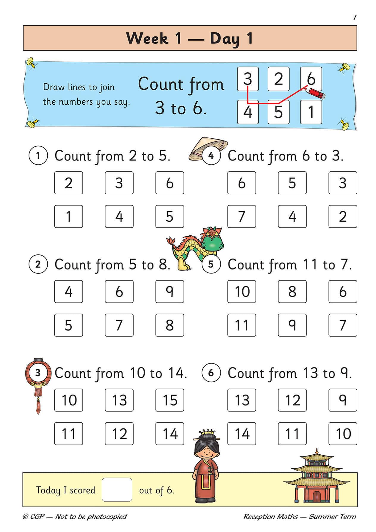 CGP Reception Maths Daily Practice Book - Summer Term | Ages 4-5 | Paperback