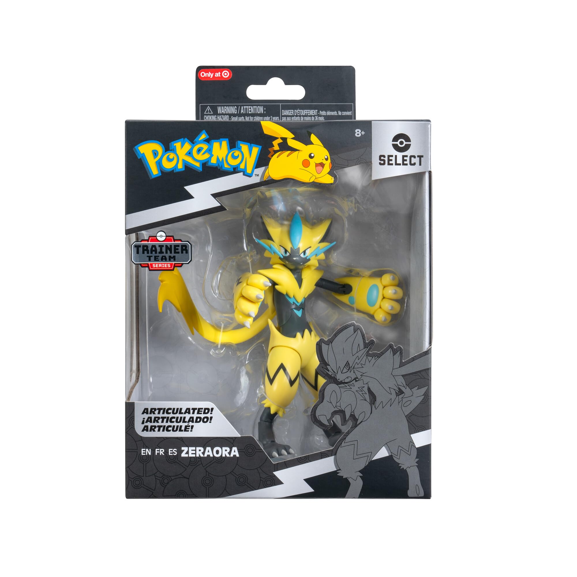 Pokémon Select Zeraora - 6-Inch Super-Articulated Action Figure with Posing Stand
