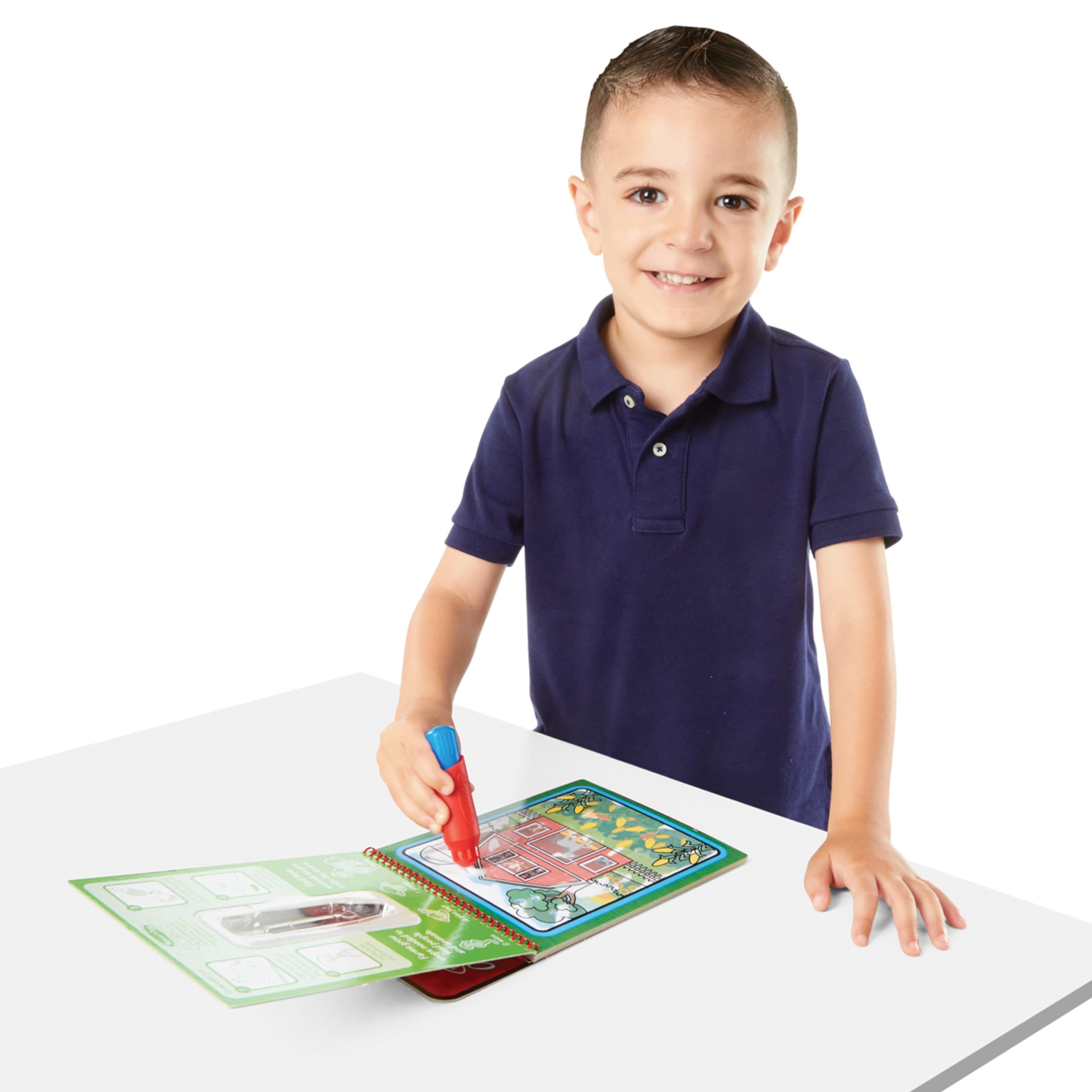 Melissa & Doug Water Reveal Pad - Farm | Reusable Coloring Book with Water Pen | Ages 3-6 3