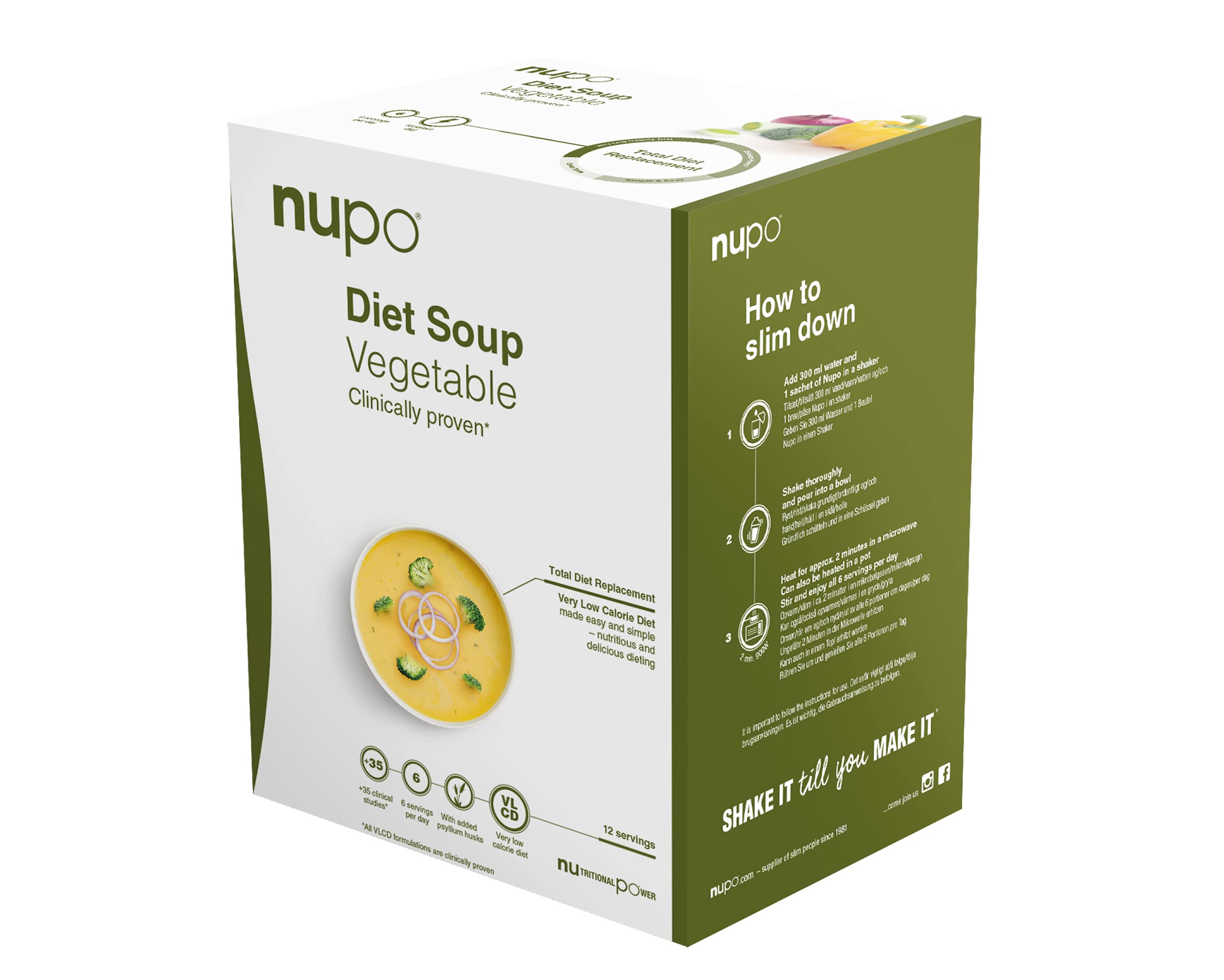 NUPO Diet Meal Replacement Gluten Free Vegetable Soup (12 Servings)
