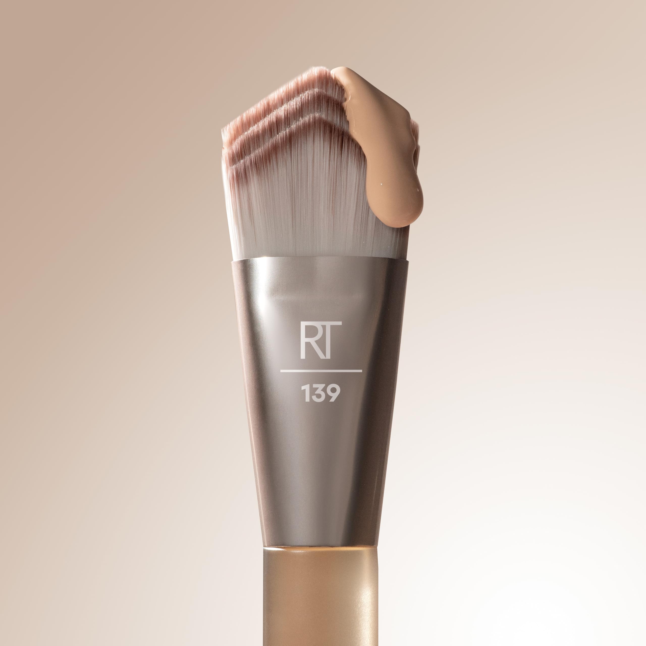 REAL TECHNIQUES New Nudes 2.0 Foundation Brush - Triple-Layered Precision | Liquid Makeup | Vegan