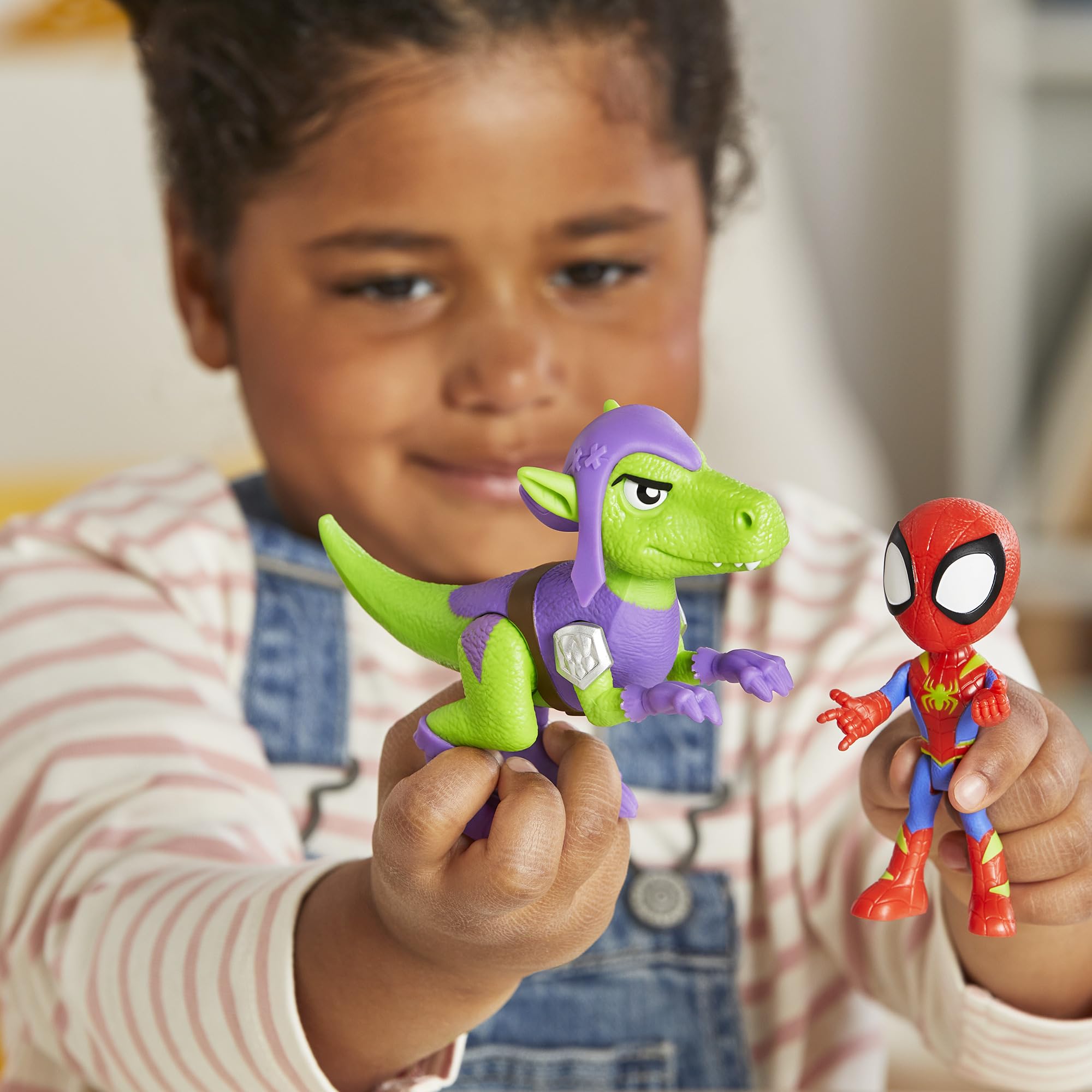SPIDEY AND HIS AMAZING FRIENDS Dino-Webs Spidey & Goblin Raptor Dino 10 cm Action Figure Set (2 Figures) 5