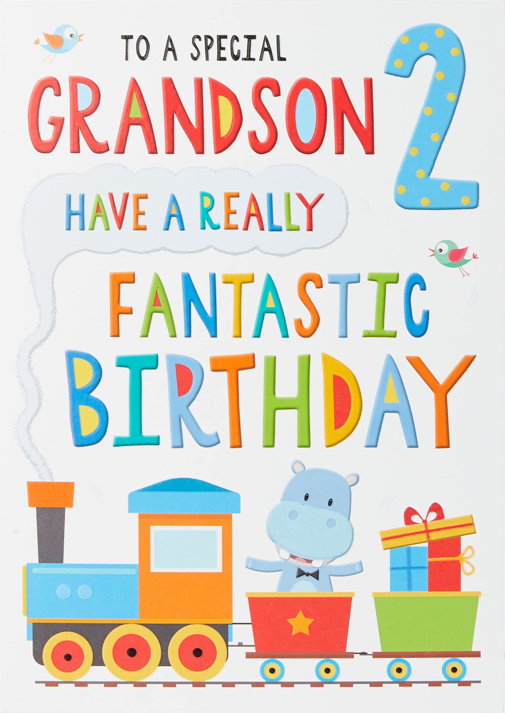Piccadilly Greetings Age 2 Grandson Birthday Card | 9 x 6 inches